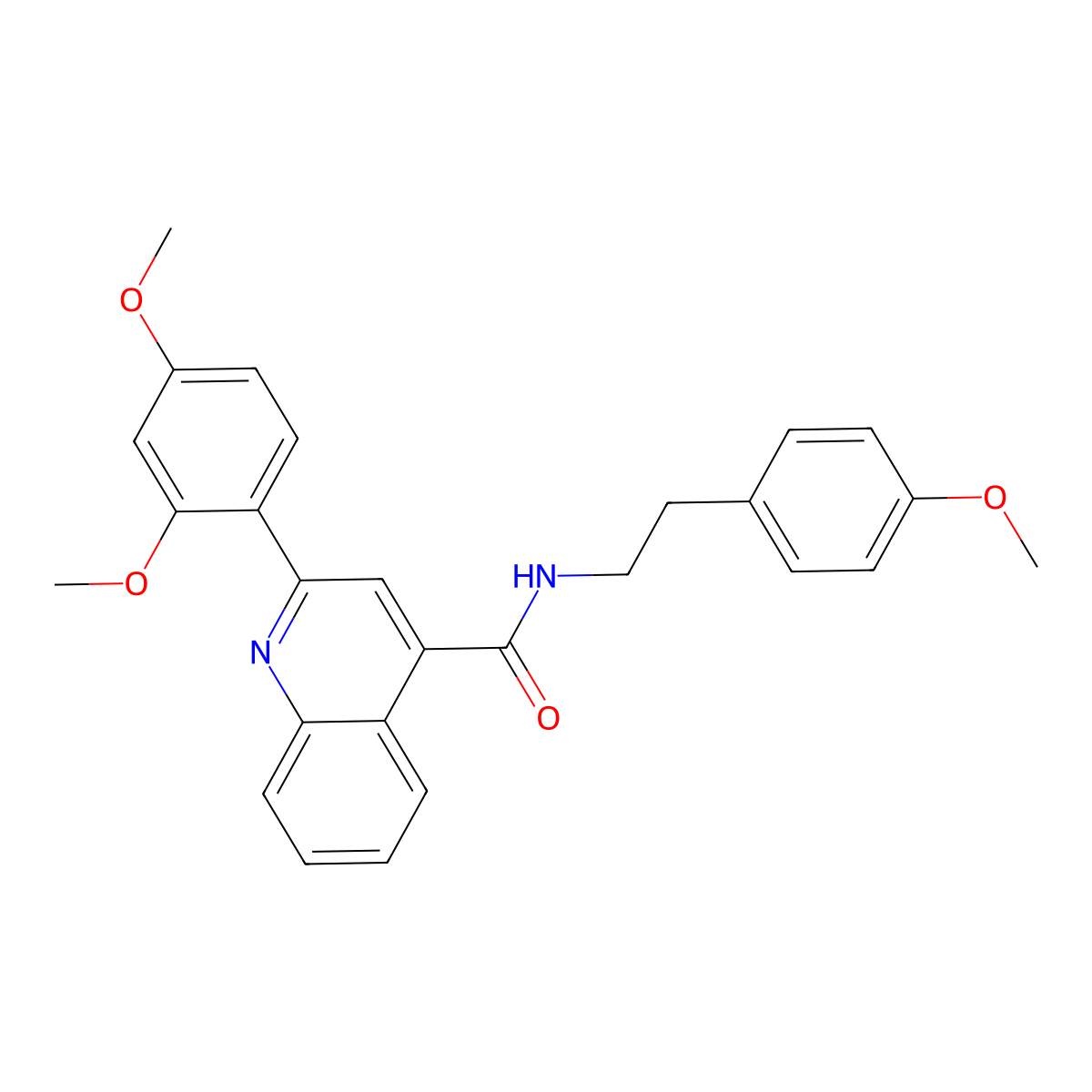 2-(2,4-dimethoxyphenyl)-N-[2-(4-methoxyphenyl)ethyl]quinoline-4-carboxamide molecular structure, CAS 543715-23-7