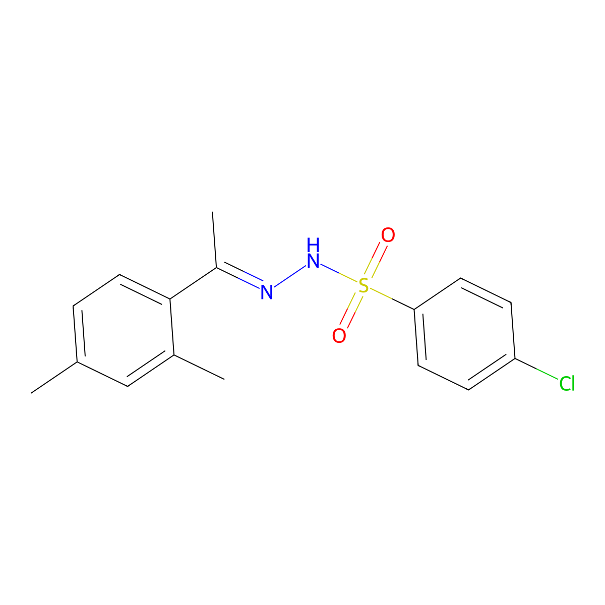 4-chloro-N'-[1-(2,4-dimethylphenyl)ethylidene]benzenesulfonohydrazide molecular structure, CAS 543715-64-6