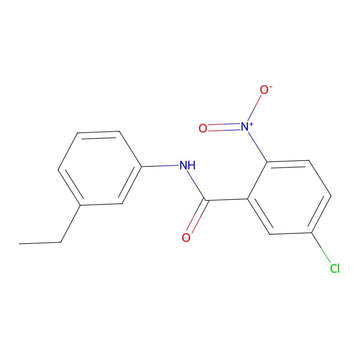 5-chloro-N-(3-ethylphenyl)-2-nitrobenzamide molecular structure, CAS 543716-21-8