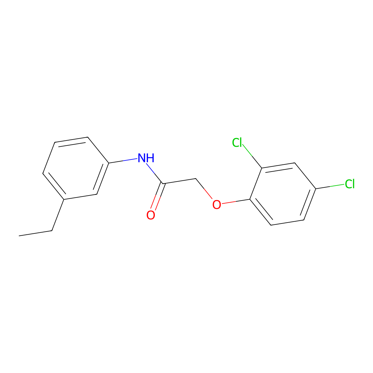 2-(2,4-dichlorophenoxy)-N-(3-ethylphenyl)acetamide molecular structure, CAS 543718-19-0
