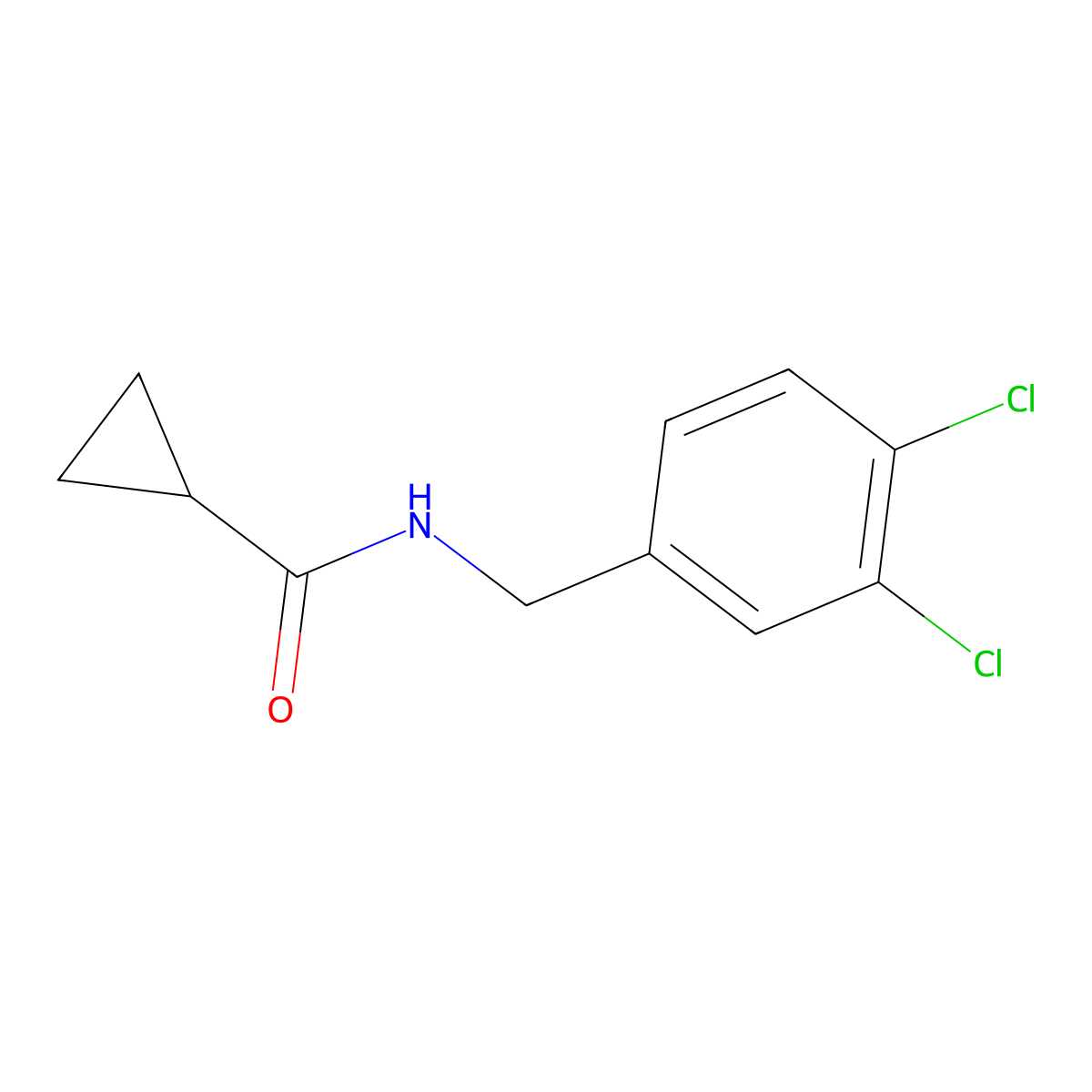 N-(3,4-dichlorobenzyl)cyclopropanecarboxamide molecular structure, CAS 543718-84-9