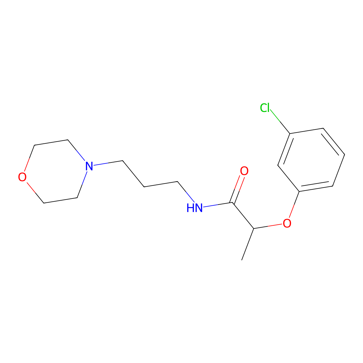 2-(3-chlorophenoxy)-N-(3-morpholin-4-ylpropyl)propanamide molecular structure, CAS 543719-29-5