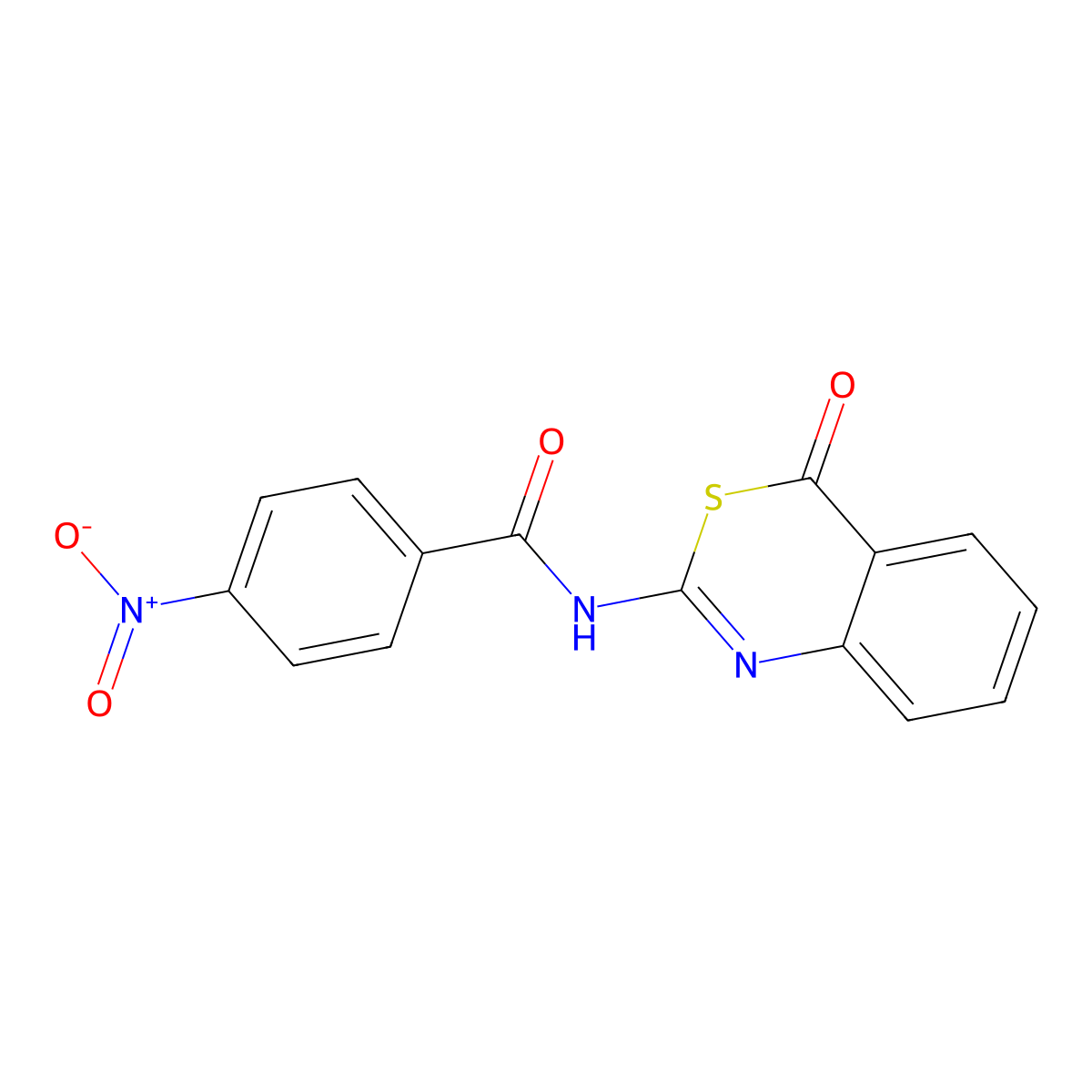 4-nitro-N-(4-oxo-4H-3,1-benzothiazin-2-yl)benzamide molecular structure, CAS 543721-05-7