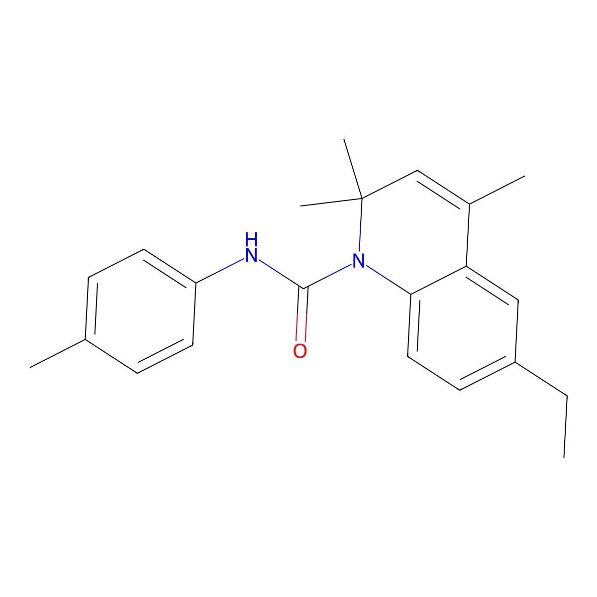 6-ethyl-2,2,4-trimethyl-N-(4-methylphenyl)quinoline-1(2H)-carboxamide molecular structure, CAS 543721-07-9