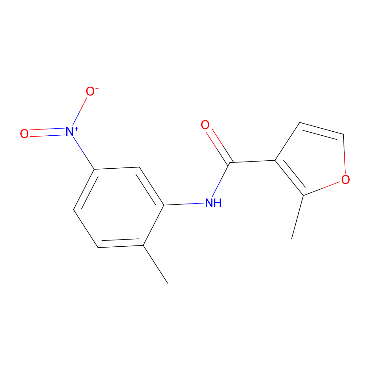 2-methyl-N-(2-methyl-5-nitrophenyl)furan-3-carboxamide molecular structure, CAS 543721-44-4