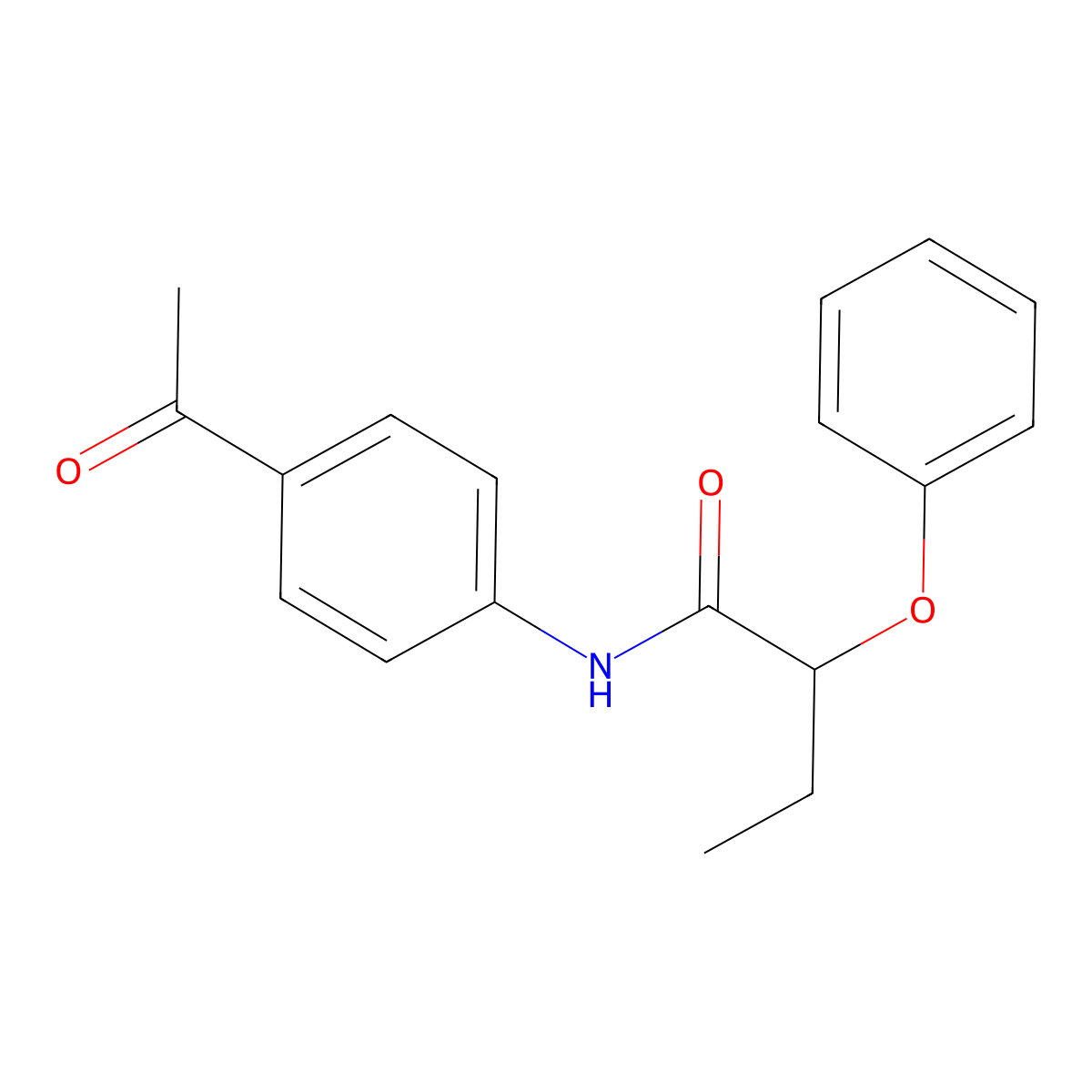 N-(4-acetylphenyl)-2-phenoxybutanamide molecular structure, CAS 543721-60-4