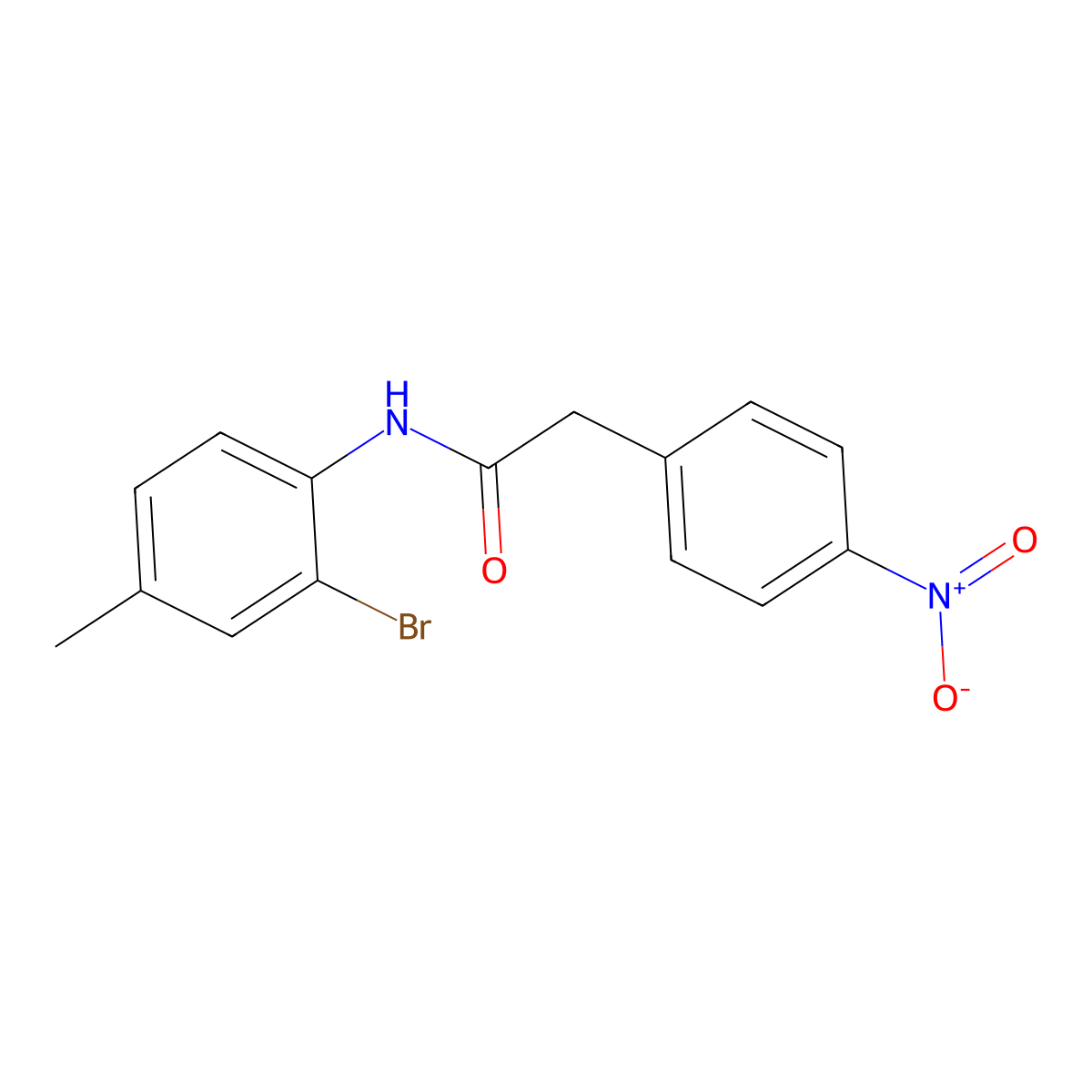 N-(2-bromo-4-methylphenyl)-2-(4-nitrophenyl)acetamide molecular structure, CAS 543721-97-7