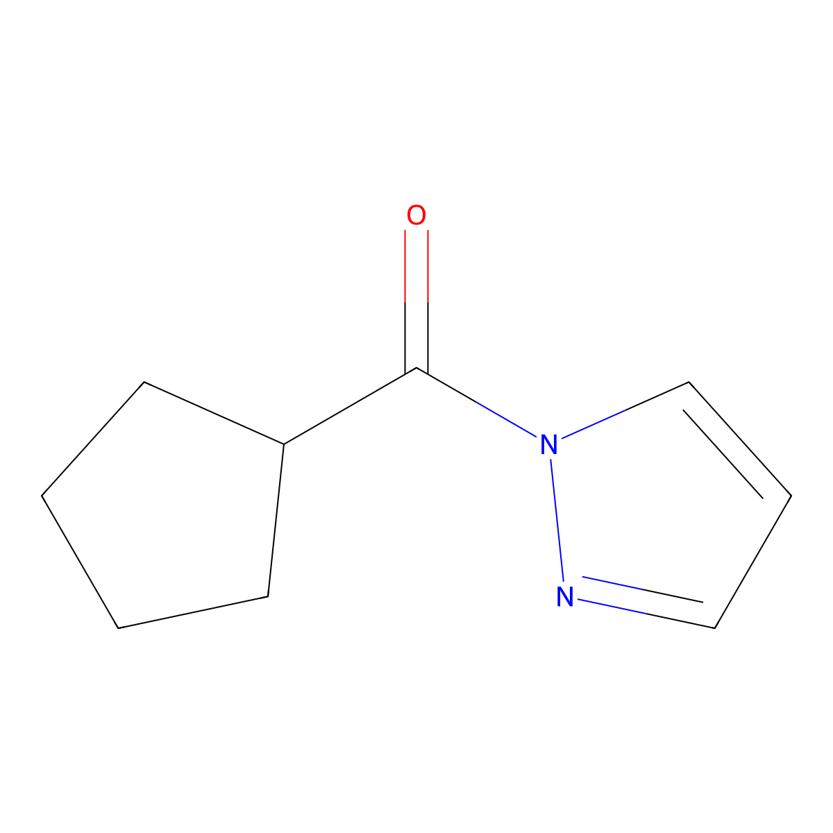 Cyclopentyl-1H-pyrazol-1-ylmethanone molecular structure, CAS 543721-99-9