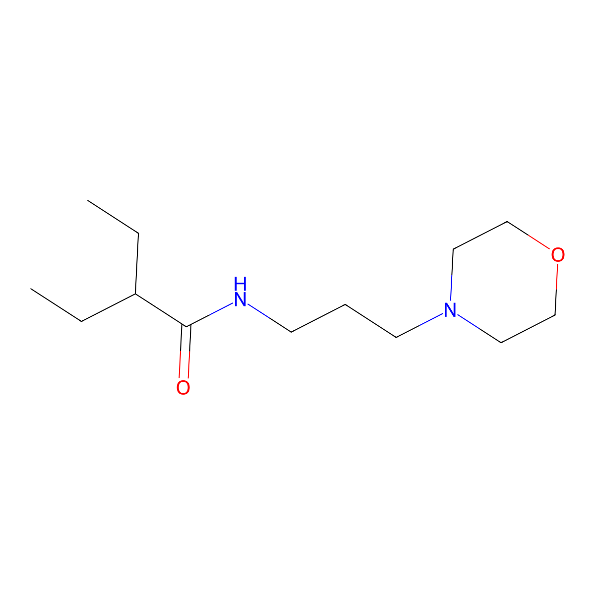 2-ethyl-N-(3-morpholin-4-ylpropyl)butanamide molecular structure, CAS 543722-23-2