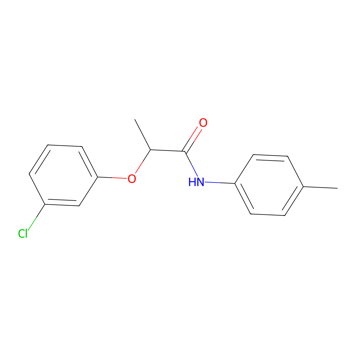 2-(3-chlorophenoxy)-N-(4-methylphenyl)propanamide molecular structure, CAS 543722-24-3
