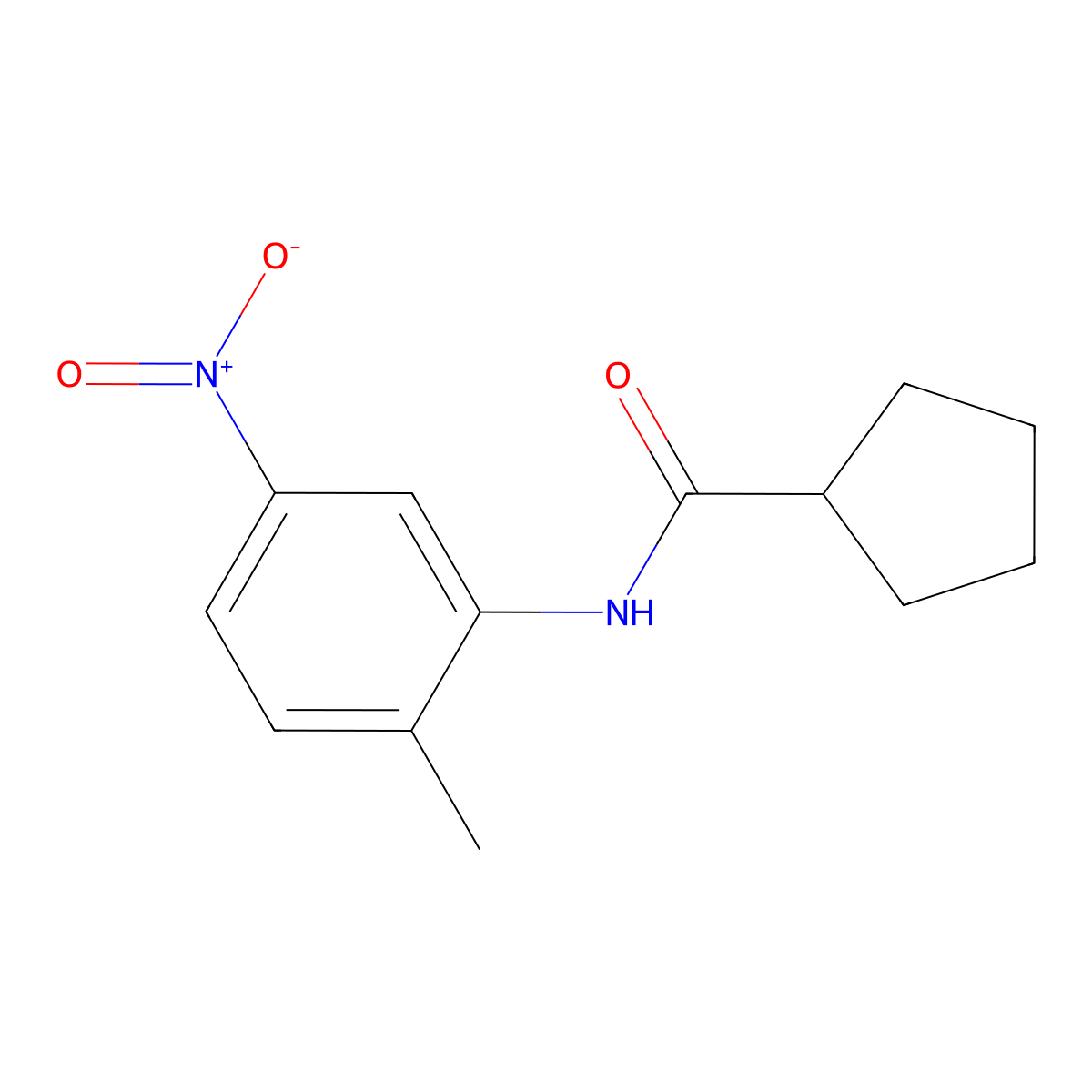 N-(2-methyl-5-nitrophenyl)cyclopentanecarboxamide molecular structure, CAS 543722-25-4