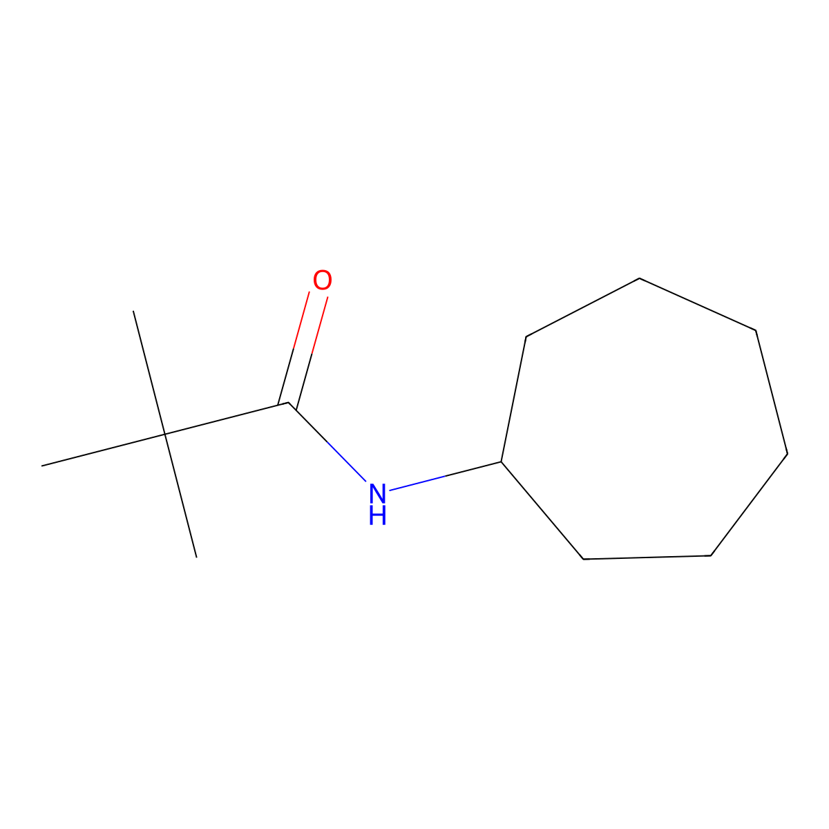 N-cycloheptyl-2,2-dimethylpropanamide molecular structure, CAS 543722-30-1