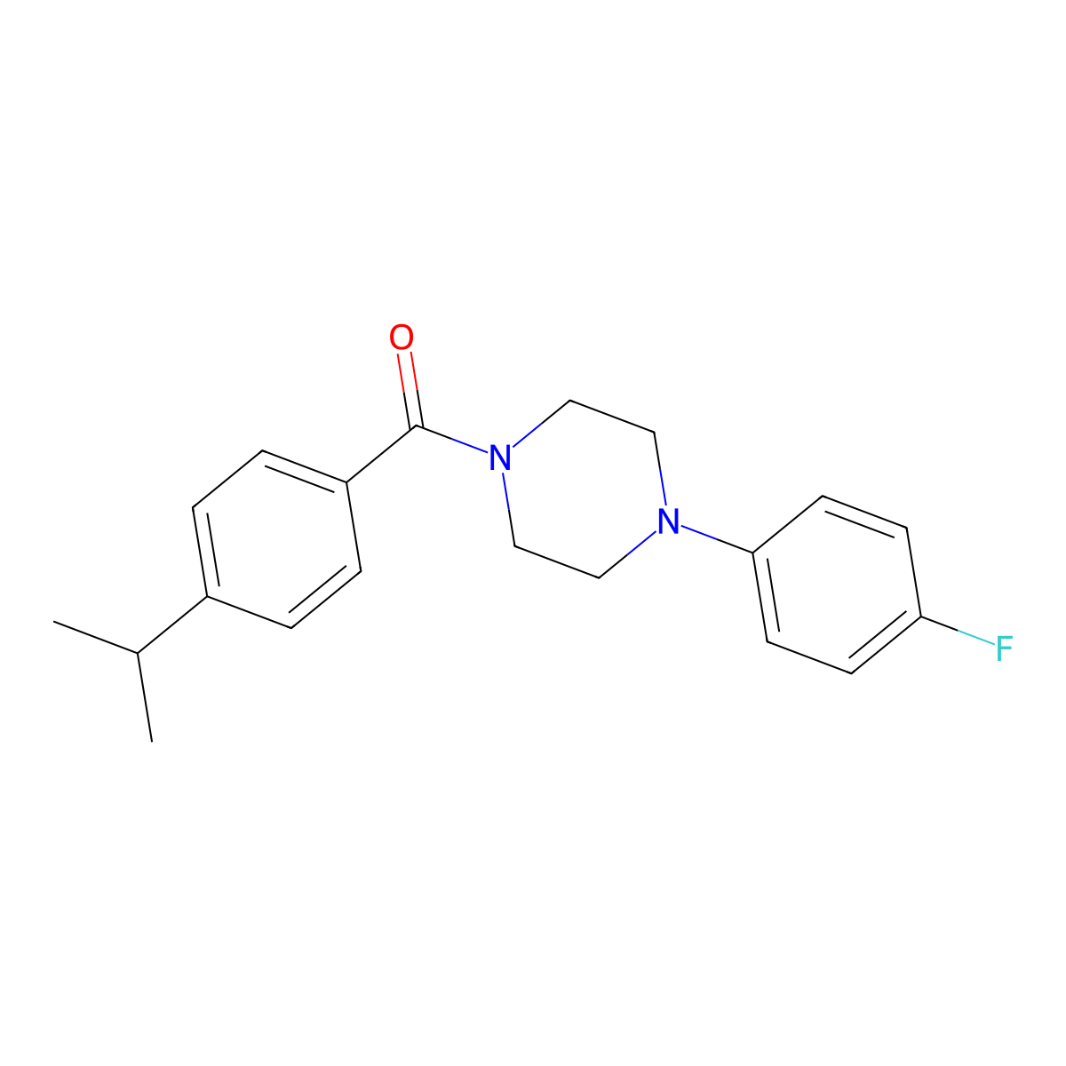 [4-(4-Fluorophenyl)piperazin-1-yl]-(4-propan-2-ylphenyl)methanone molecular structure, CAS 543722-38-9