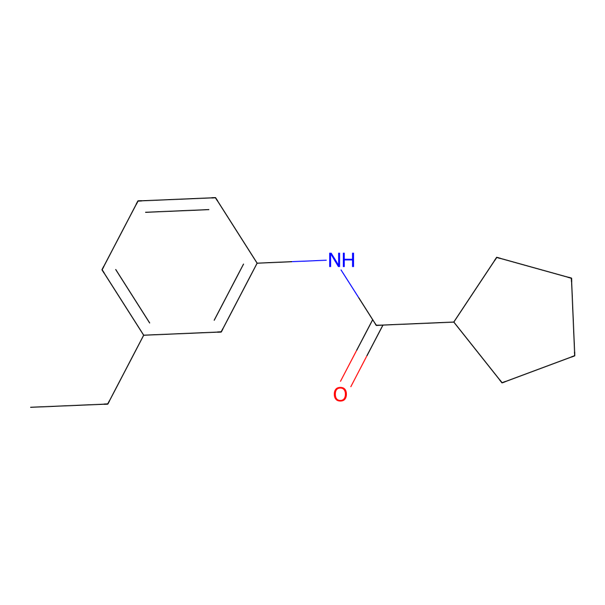 N-(3-ethylphenyl)cyclopentanecarboxamide molecular structure, CAS 543722-82-3