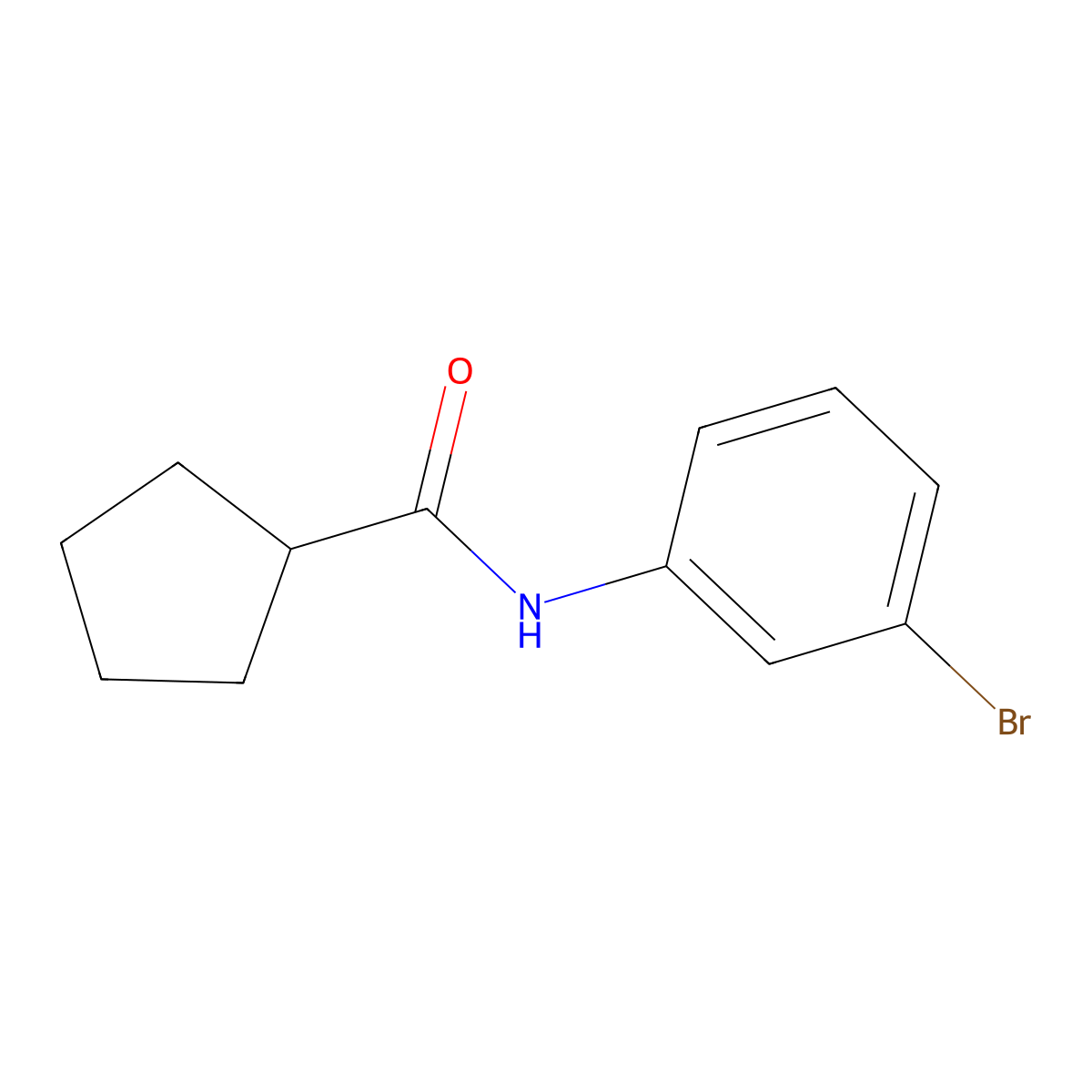 N-(3-bromophenyl)cyclopentanecarboxamide molecular structure, CAS 543723-60-0