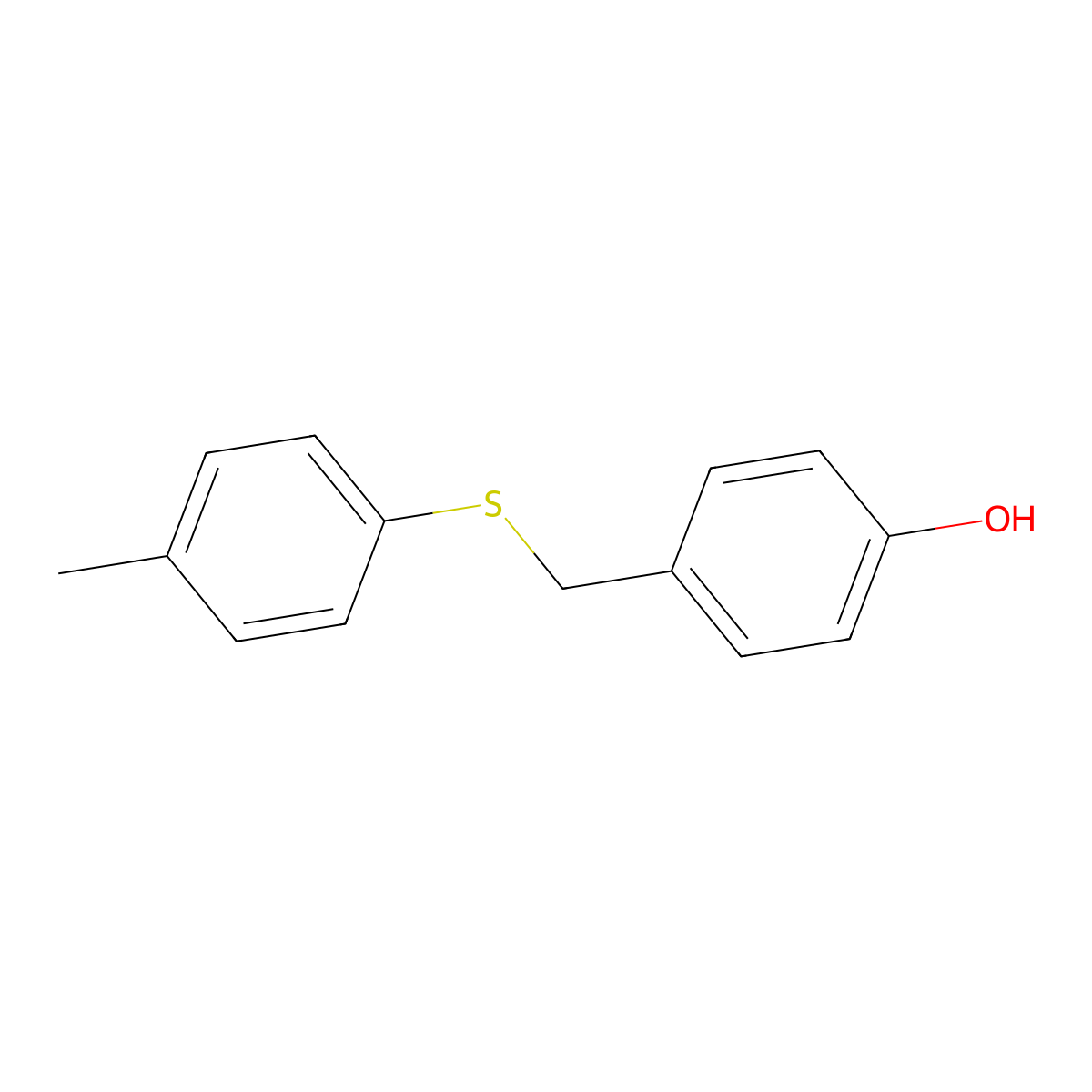 4-{[(4-Methylphenyl)sulfanyl]methyl}phenol molecular structure, CAS 54373-28-3