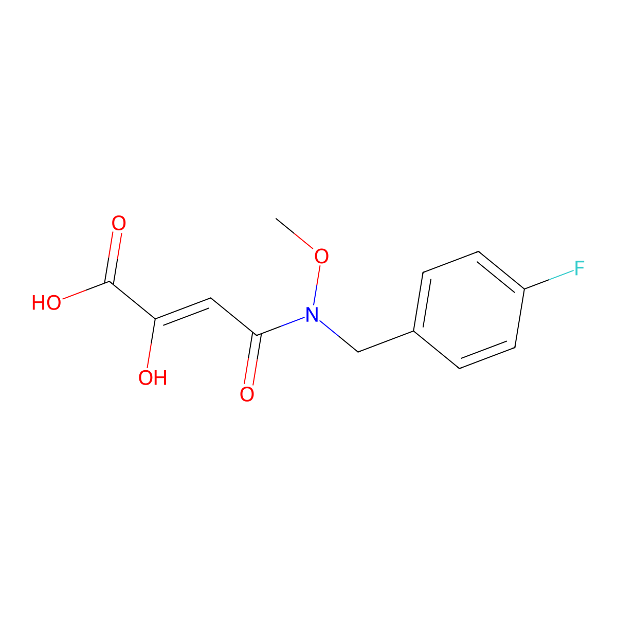 (2Z)-3-{[(4-Fluorophenyl)methyl](methoxy)carbamoyl}-2-hydroxyprop-2-enoic acid molecular structure, CAS 543730-41-2