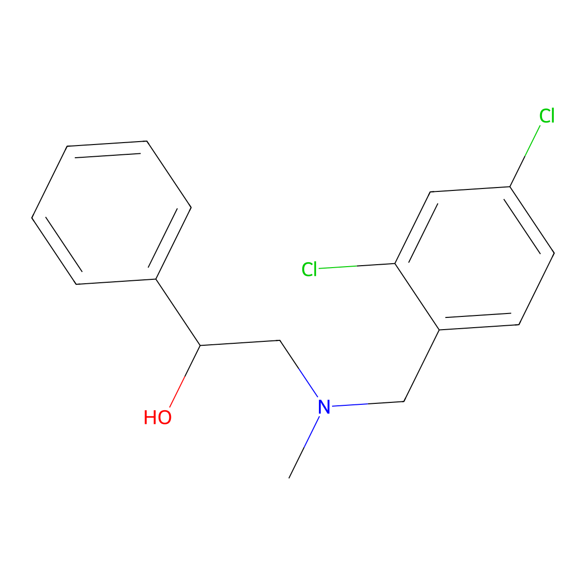 2-((2,4-Dichlorobenzyl)(methyl)amino)-1-phenylethanol molecular structure, CAS 543739-87-3