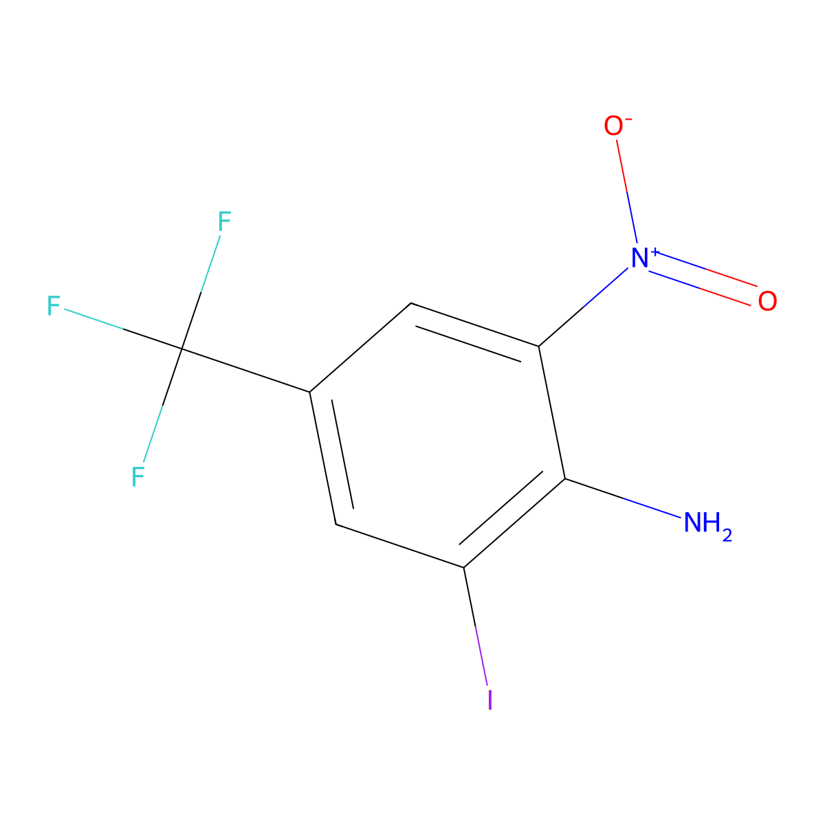 2-Iodo-6-nitro-4-(trifluoromethyl)aniline molecular structure, CAS 543740-74-5