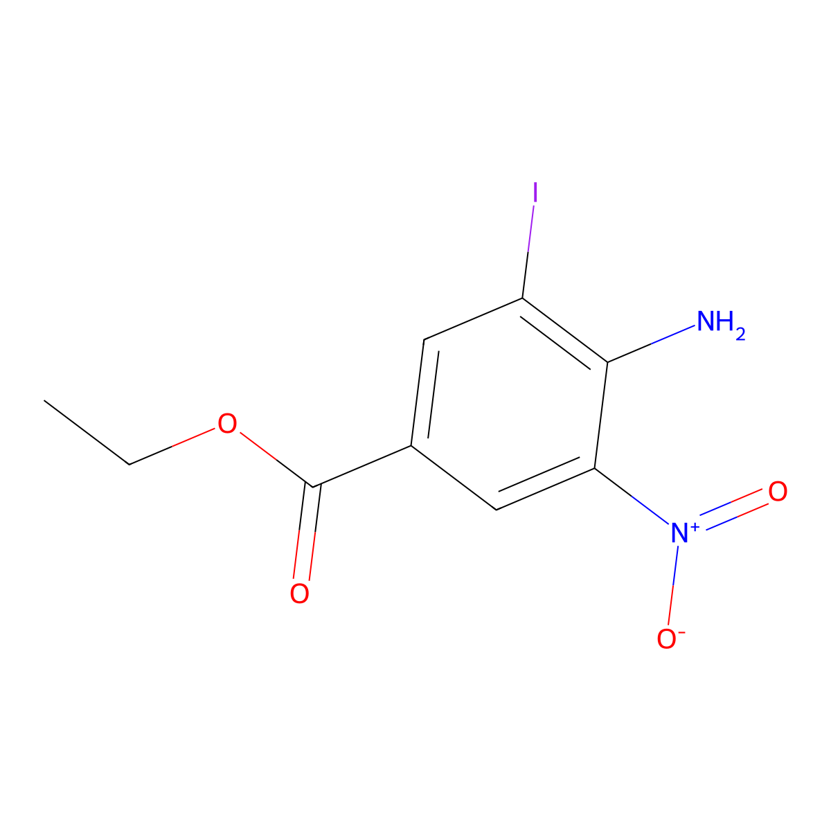Ethyl 4-amino-3-iodo-5-nitrobenzoate molecular structure, CAS 543740-76-7