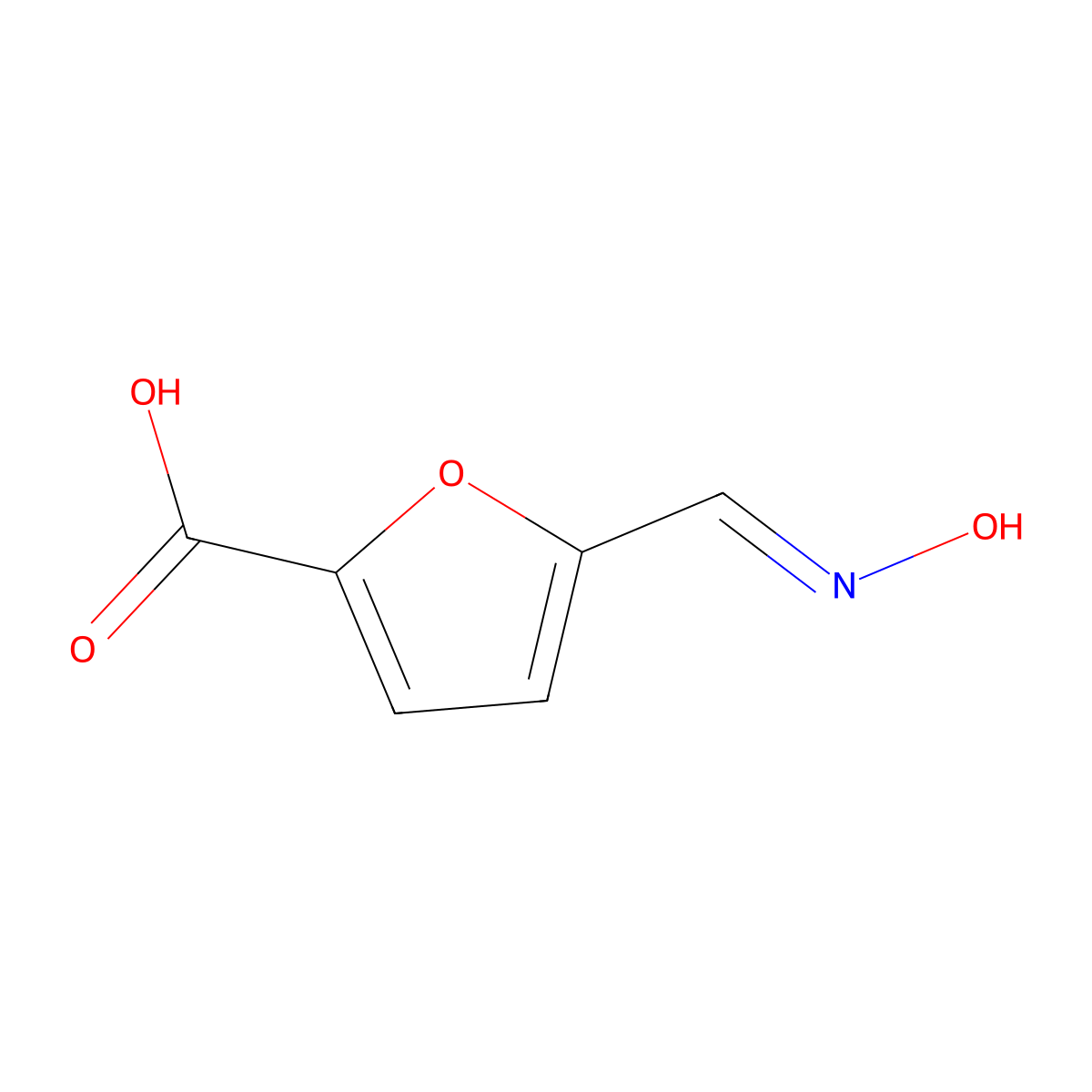 5-[(Hydroxyimino)methyl]-2-furancarboxylic acid molecular structure, CAS 54376-30-6