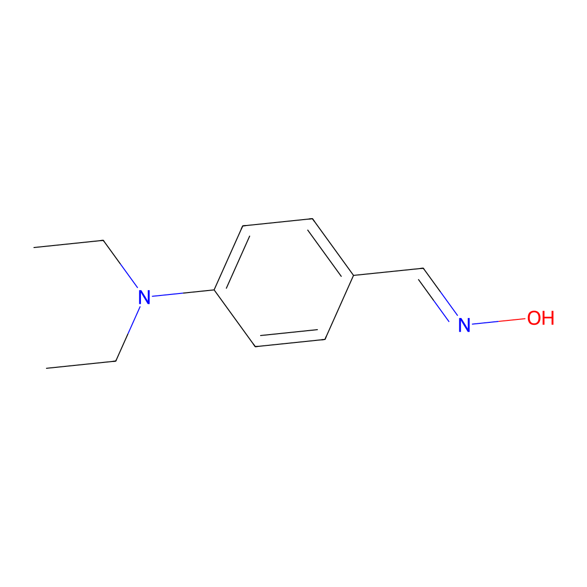 4-Diethylaminobenzaldoxime (mixture of isomers) molecular structure, CAS 54376-65-7