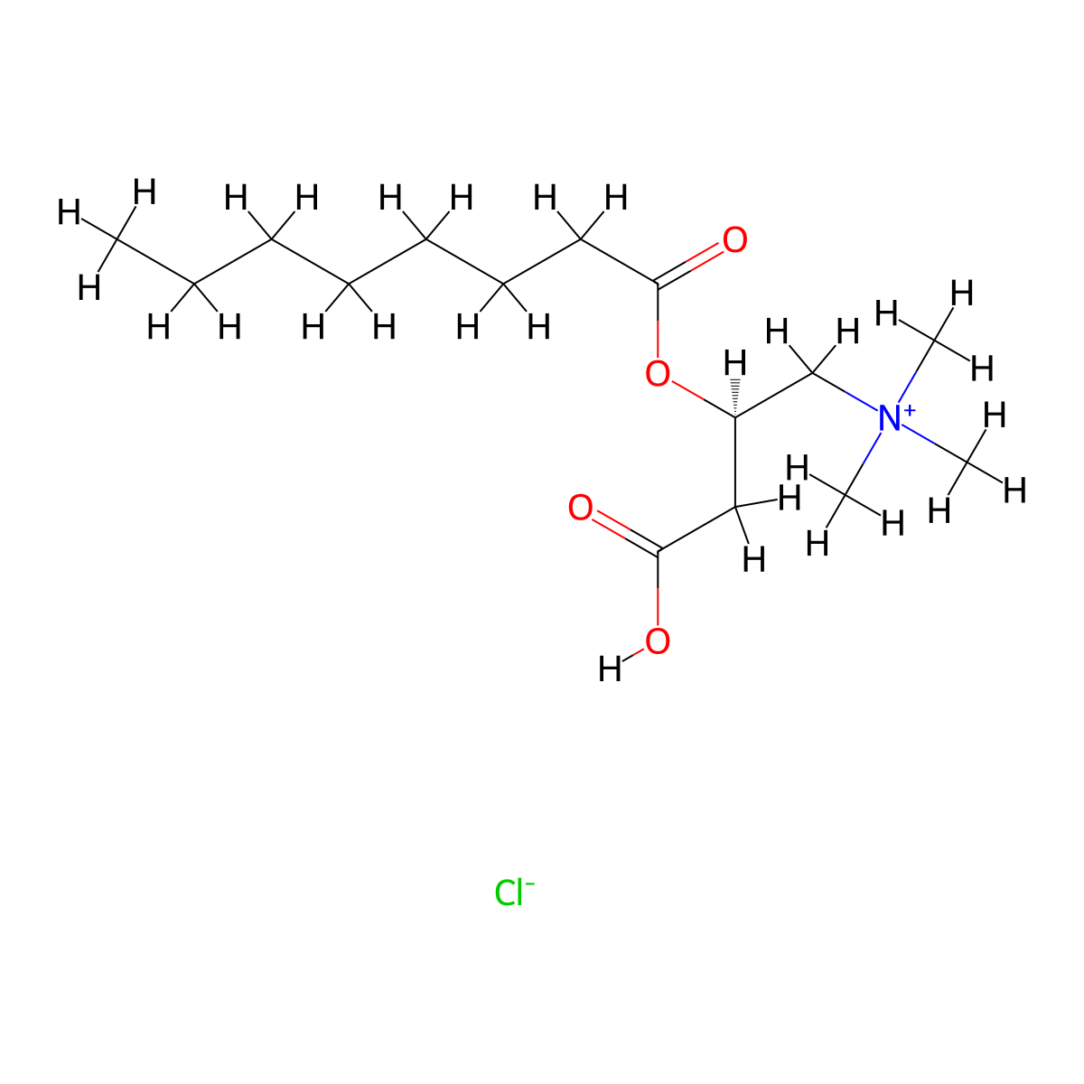 Octanoyl L-Carnitine Chloride molecular structure, CAS 54377-02-5