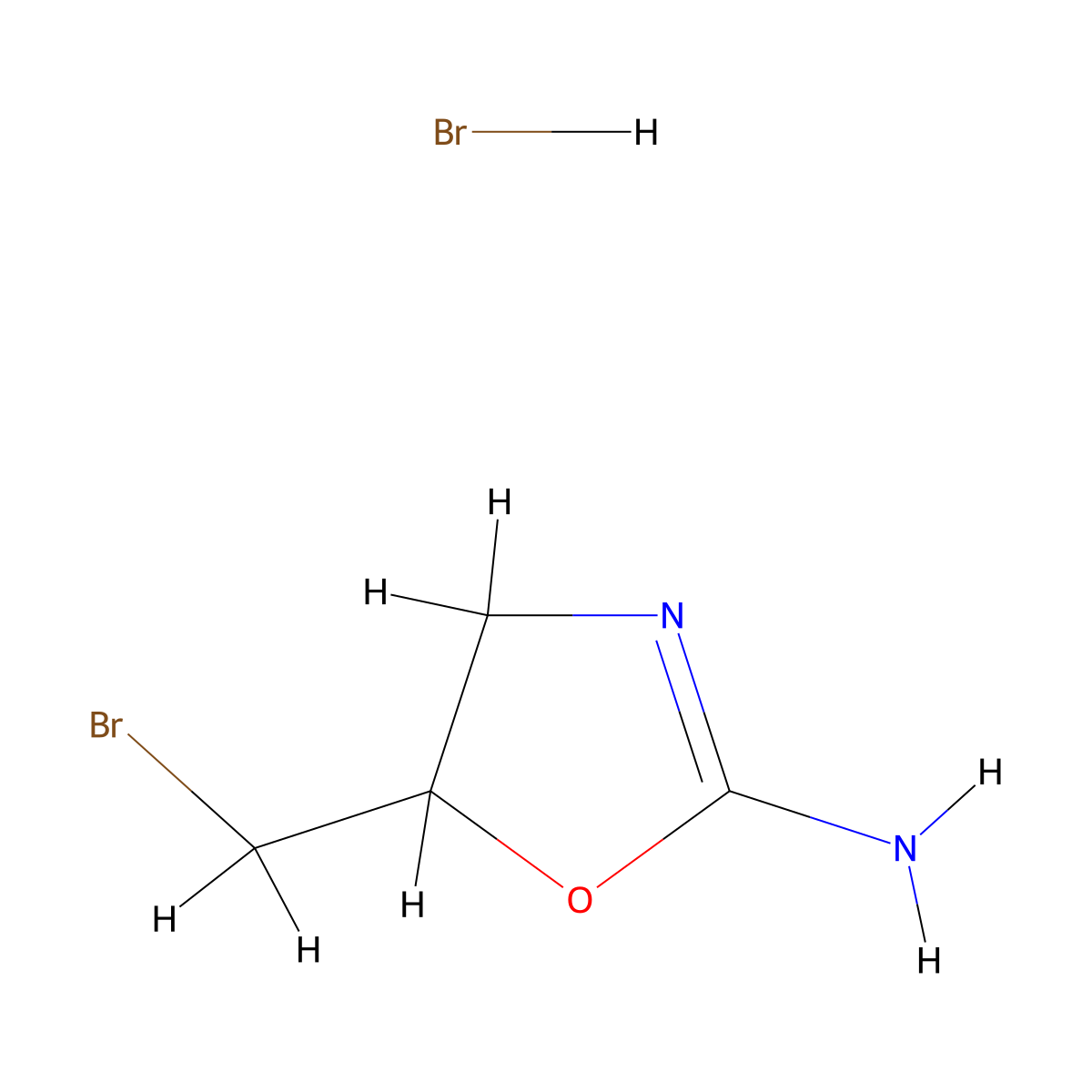 5-Bromomethyl-4,5-dihydro-oxazol-2-ylamine hydrobromide molecular structure, CAS 54377-65-0
