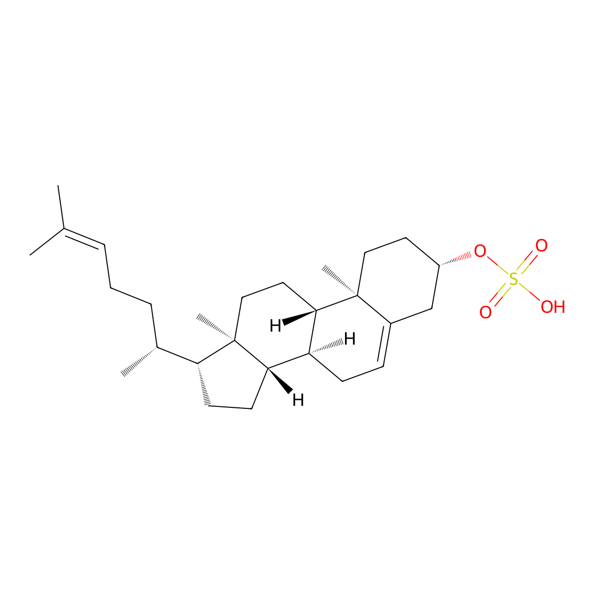 Desmosterol sulfate molecular structure, CAS 54378-86-8