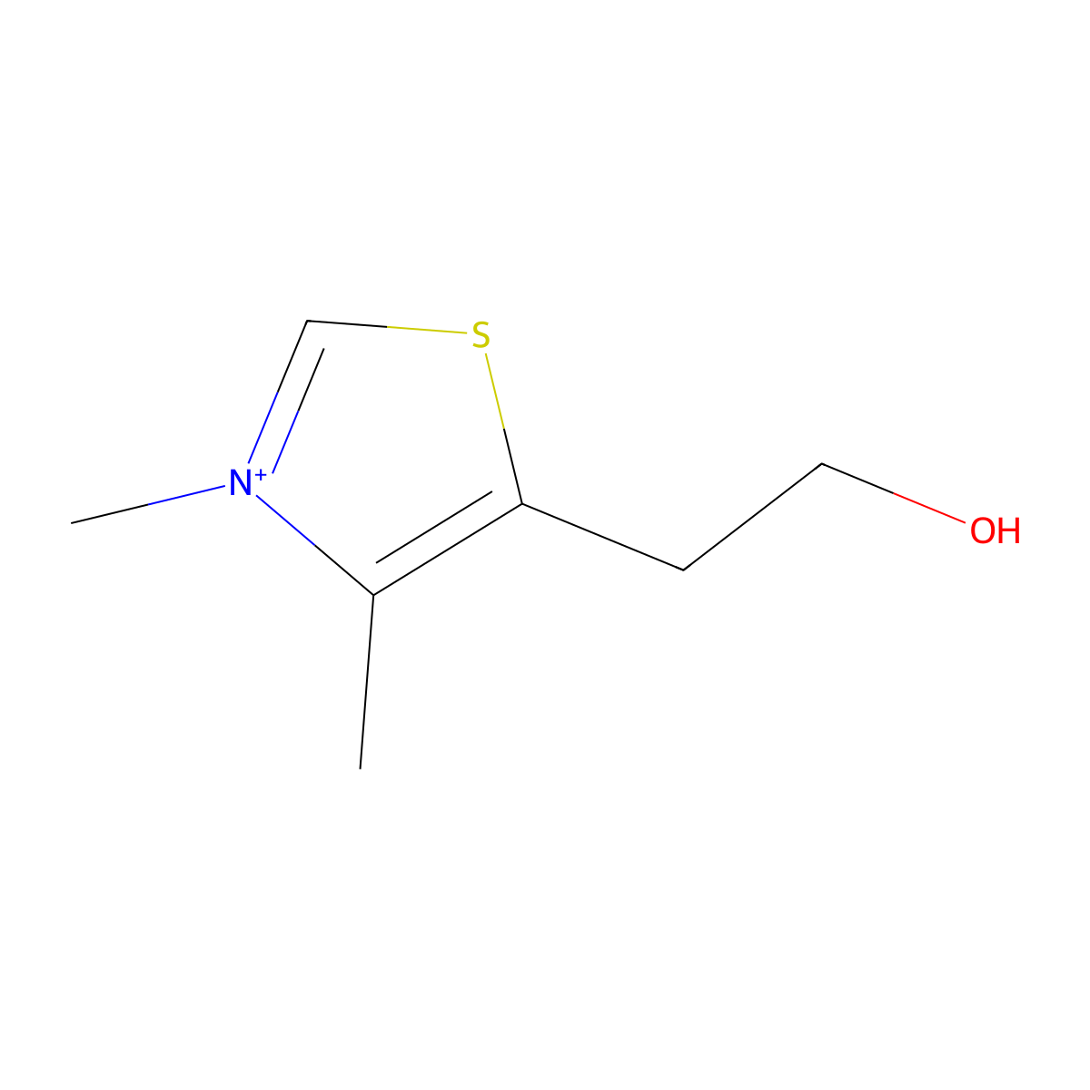 Thiazolium, 5-(2-hydroxyethyl)-3,4-dimethyl- molecular structure, CAS 54379-31-6
