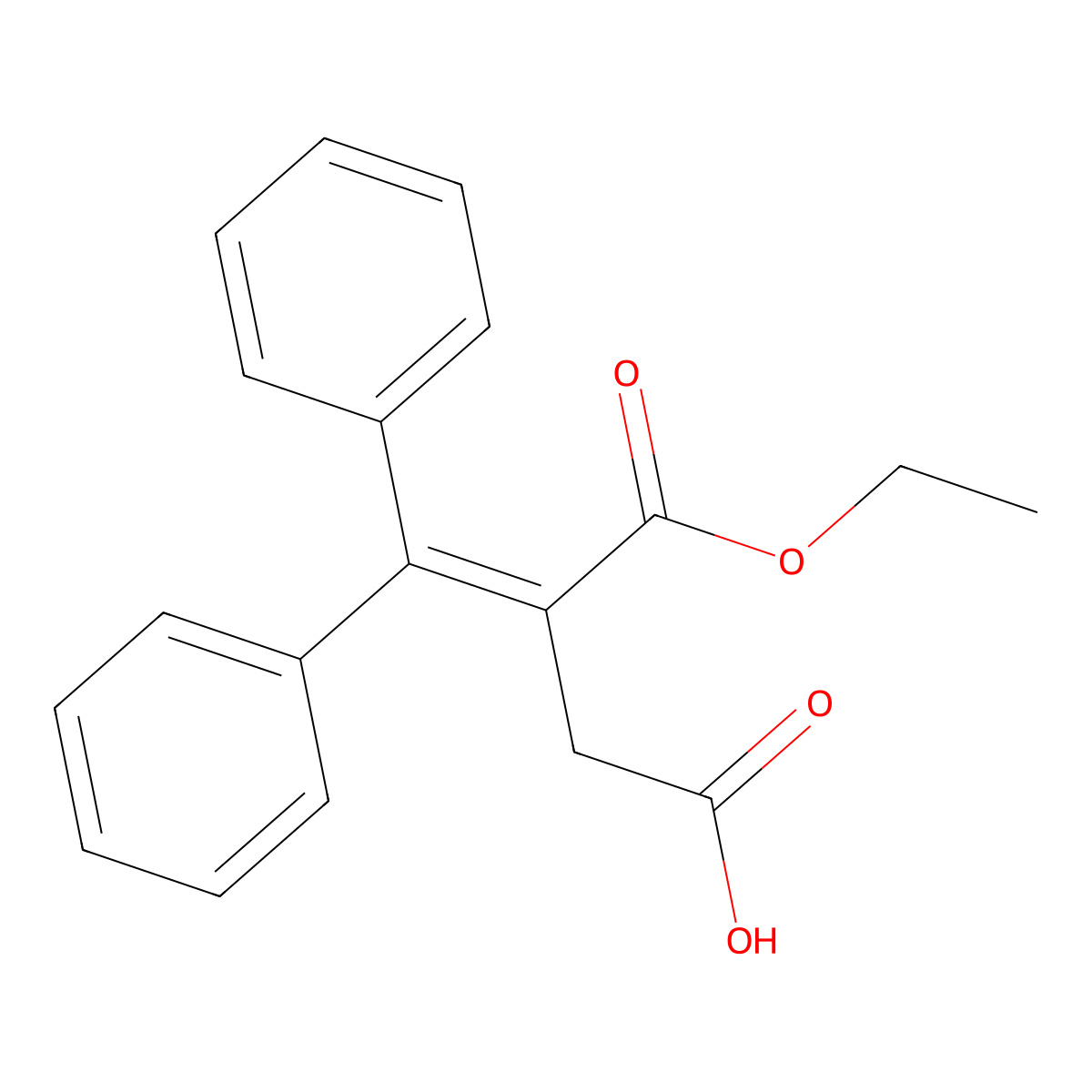 3-(Ethoxycarbonyl)-4,4-diphenylbut-3-enoic acid molecular structure, CAS 5438-22-2