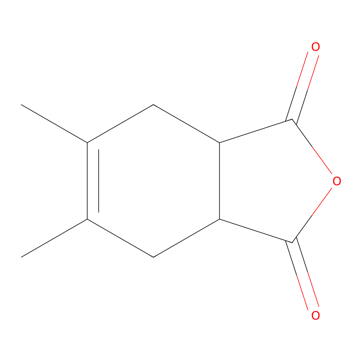 4,5-Dimethyl-4-cyclohexene-1,2-dicarboxylic anhydride molecular structure, CAS 5438-24-4
