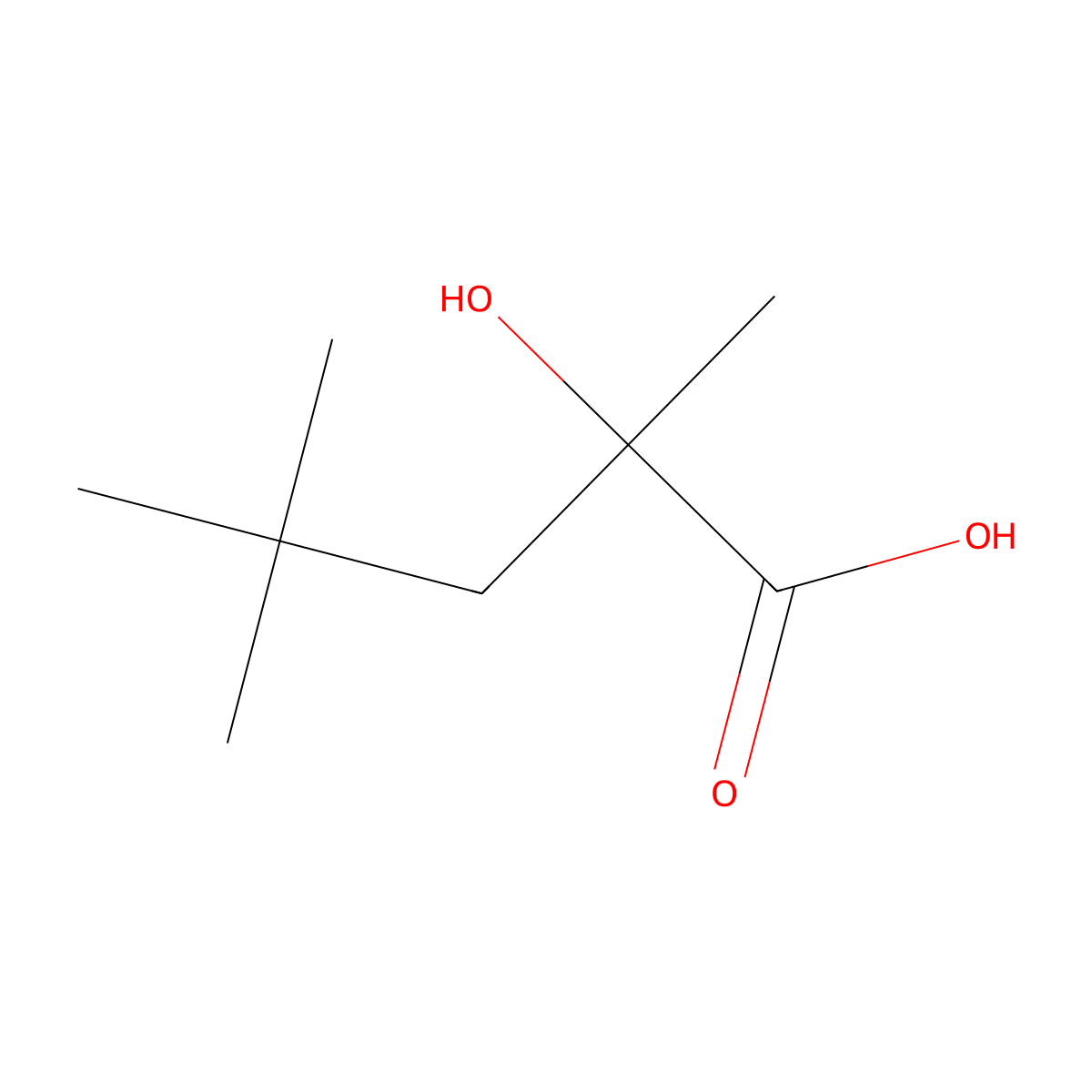 2-Hydroxy-2,4,4-trimethylpentanoic acid molecular structure, CAS 5438-26-6