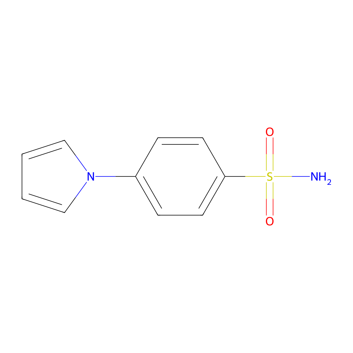 4-(1H-Pyrrol-1-yl)benzenesulfonamide molecular structure, CAS 5438-30-2
