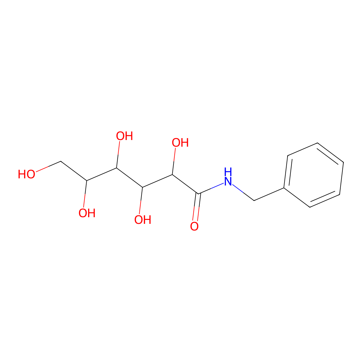N-benzyl-2,3,4,5,6-pentahydroxy-hexanamide molecular structure, CAS 5438-33-5