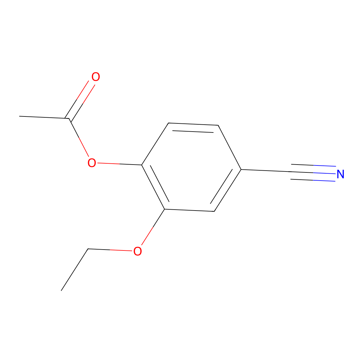 4-Cyano-2-ethoxyphenyl acetate molecular structure, CAS 5438-50-6