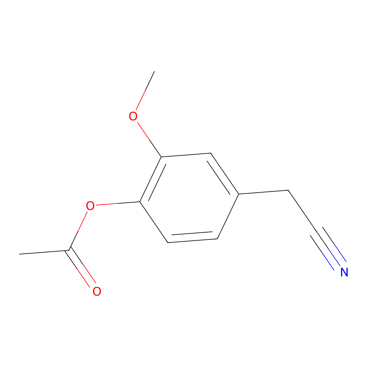 4-(Cyanomethyl)-2-methoxyphenyl acetate molecular structure, CAS 5438-51-7