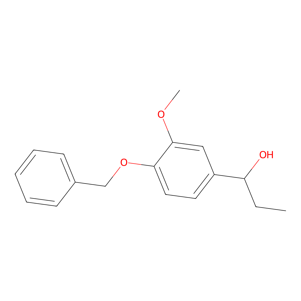 1-(3-Methoxy-4-phenylmethoxyphenyl)propan-1-ol molecular structure, CAS 5438-66-4