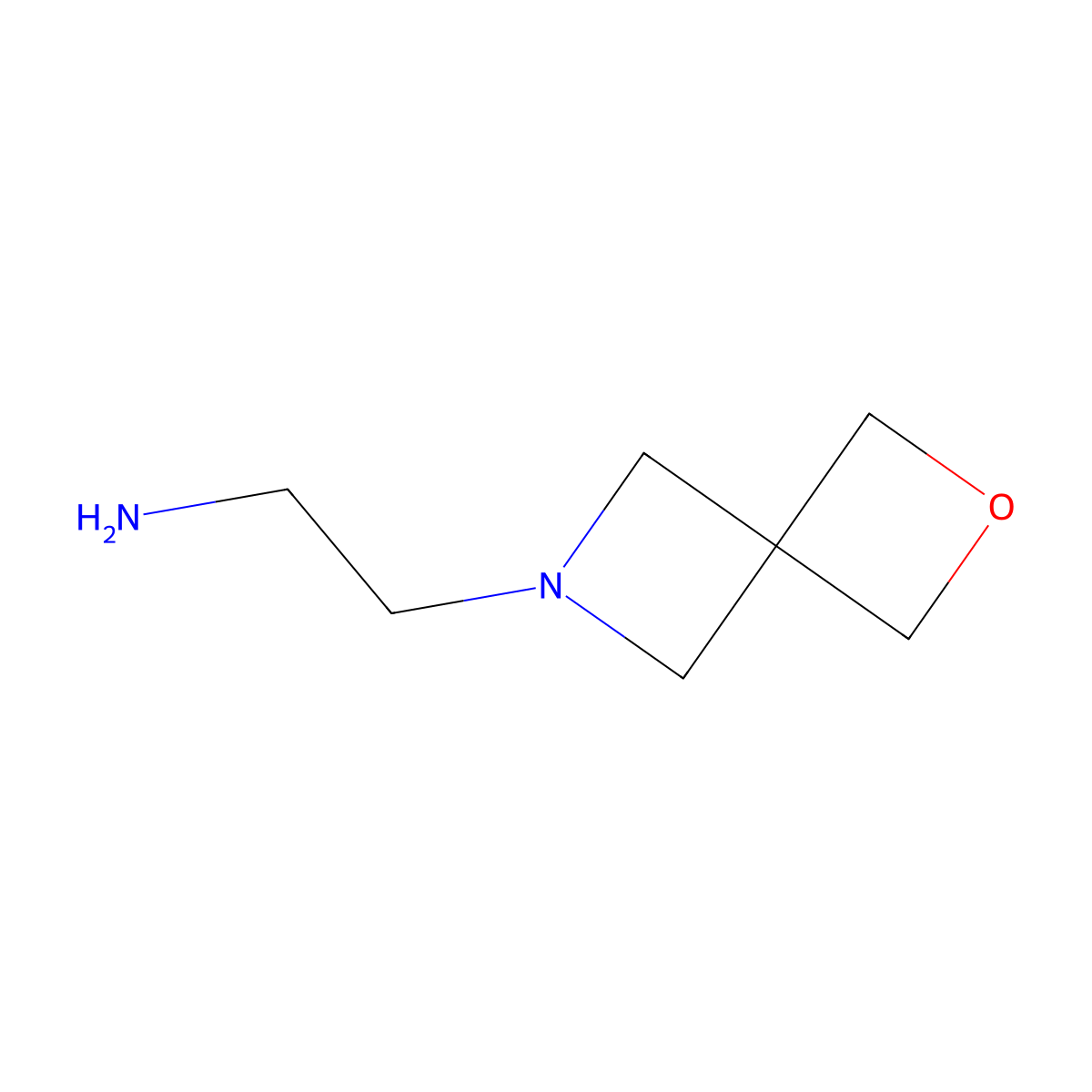 2-{2-Oxa-6-azaspiro[3.3]heptan-6-yl}ethan-1-amine molecular structure, CAS 54384-40-6