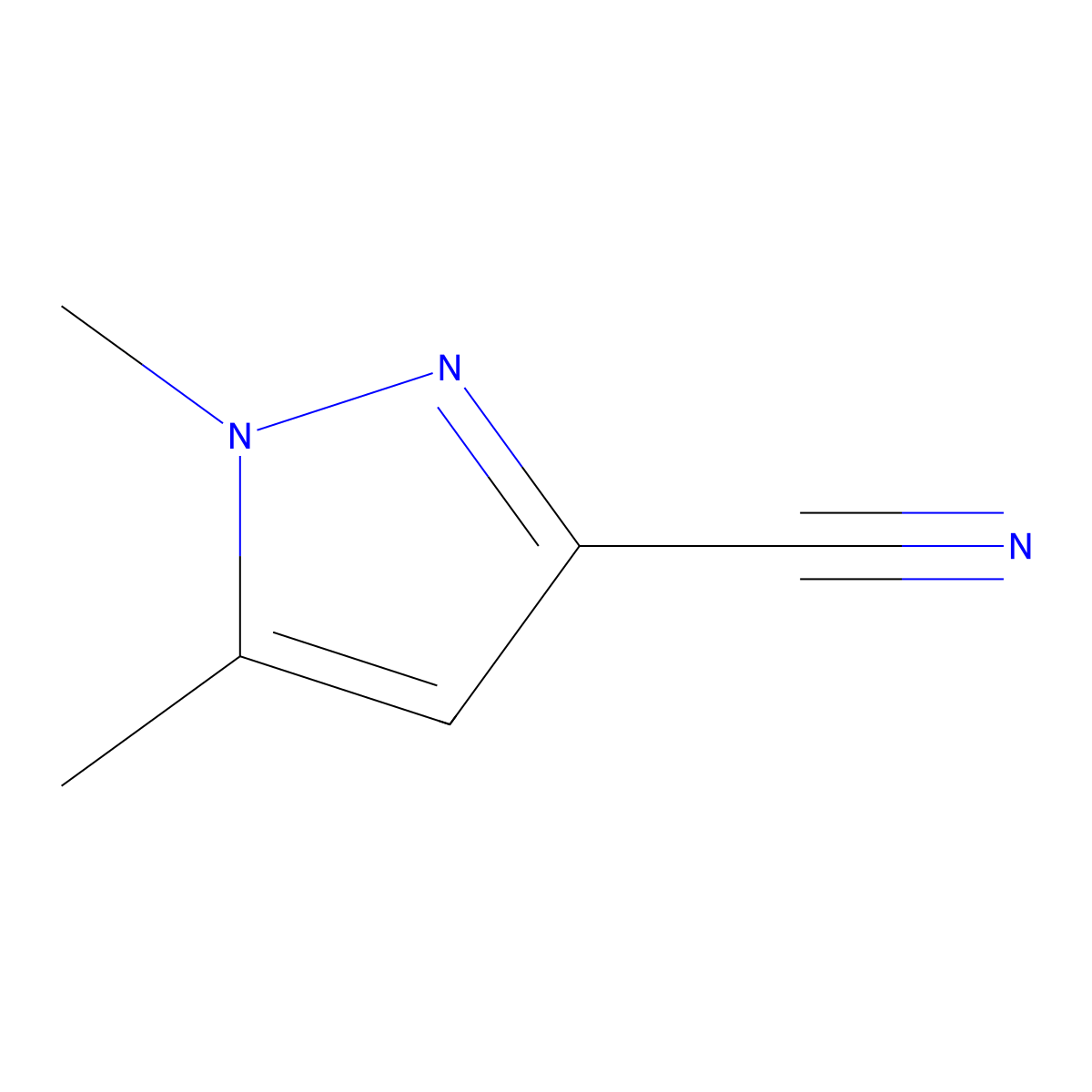 1,5-dimethyl-1H-pyrazole-3-carbonitrile molecular structure, CAS 54384-71-3