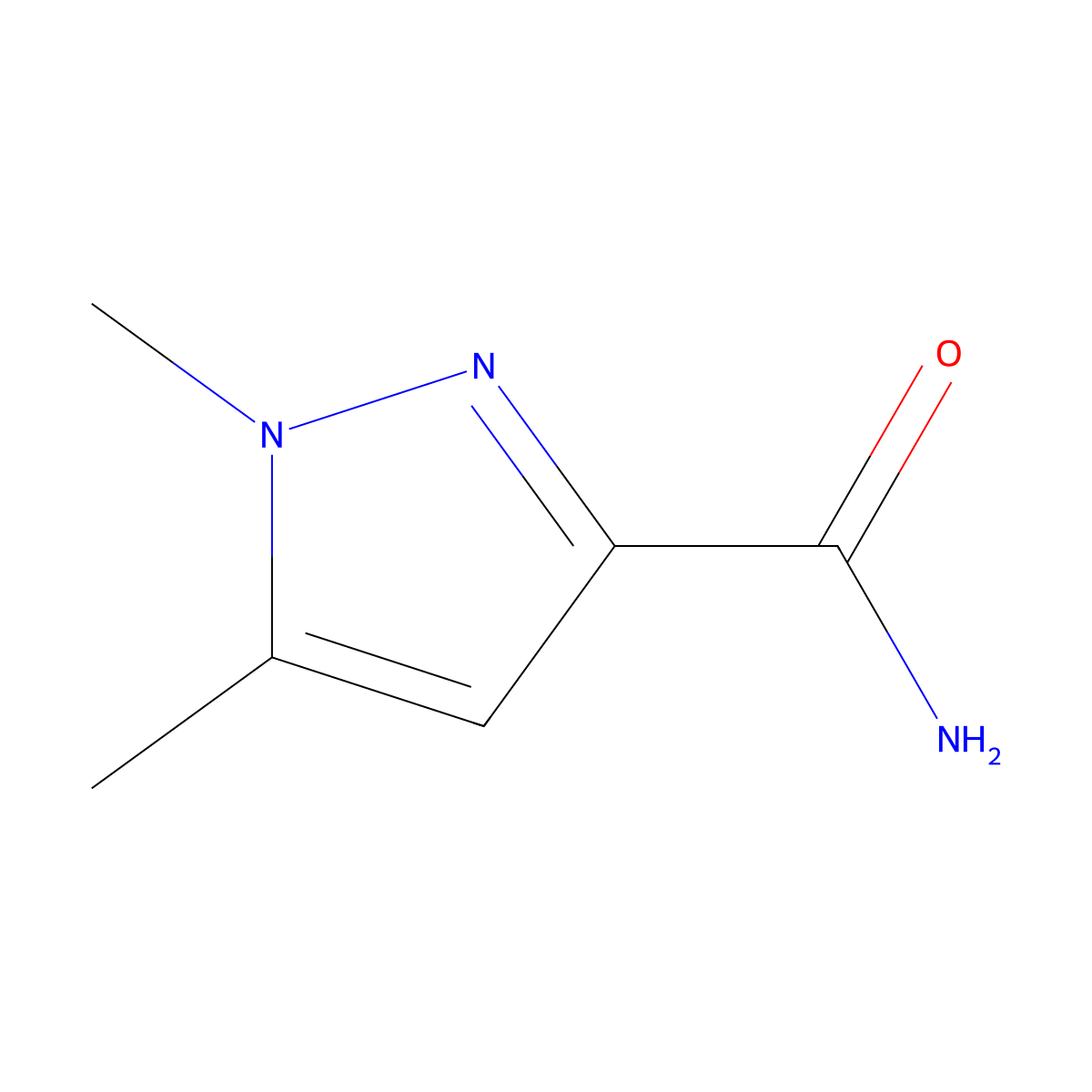 1,5-Dimethyl-1H-pyrazole-3-carboxamide molecular structure, CAS 54384-74-6