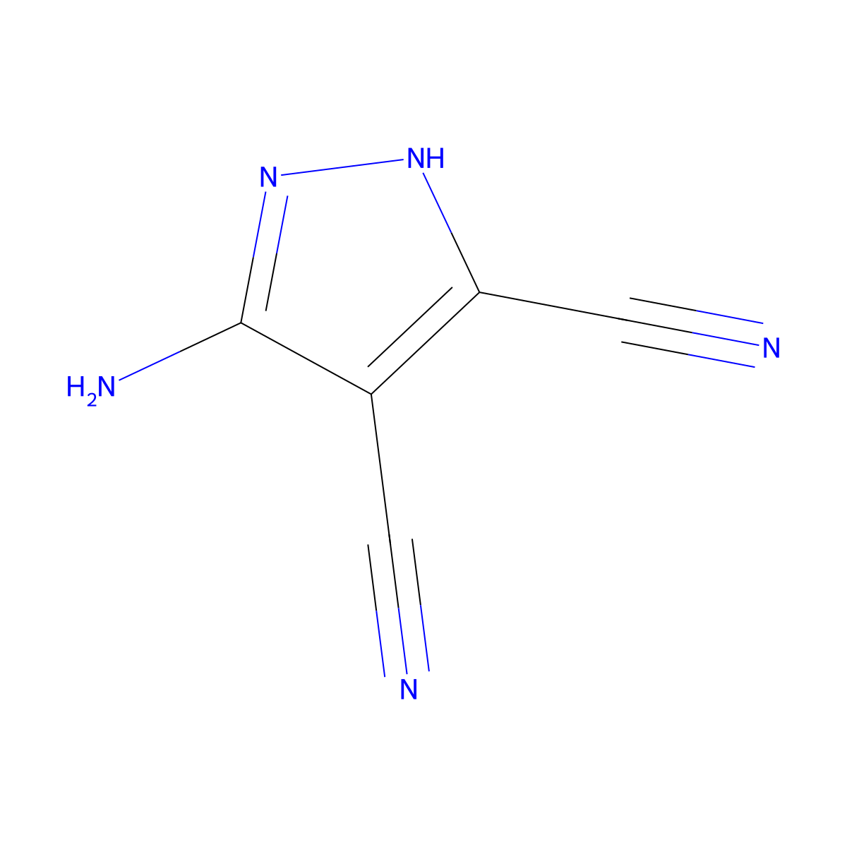 3-amino-1H-pyrazole-4,5-dicarbonitrile molecular structure, CAS 54385-49-8