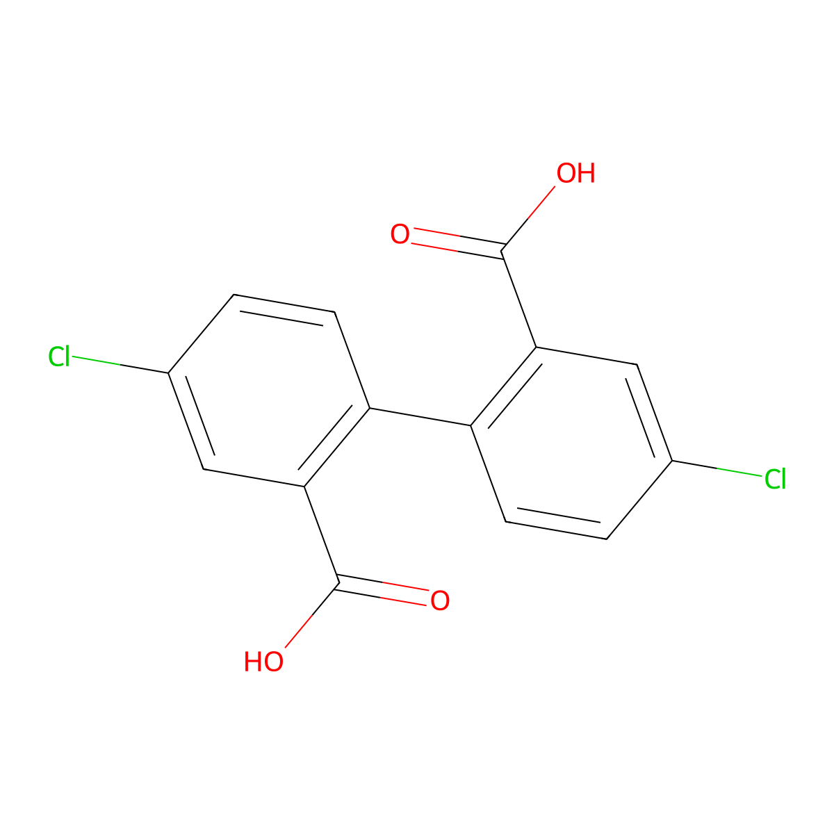 4,4'-Dichlorodiphenic acid molecular structure, CAS 54389-65-0