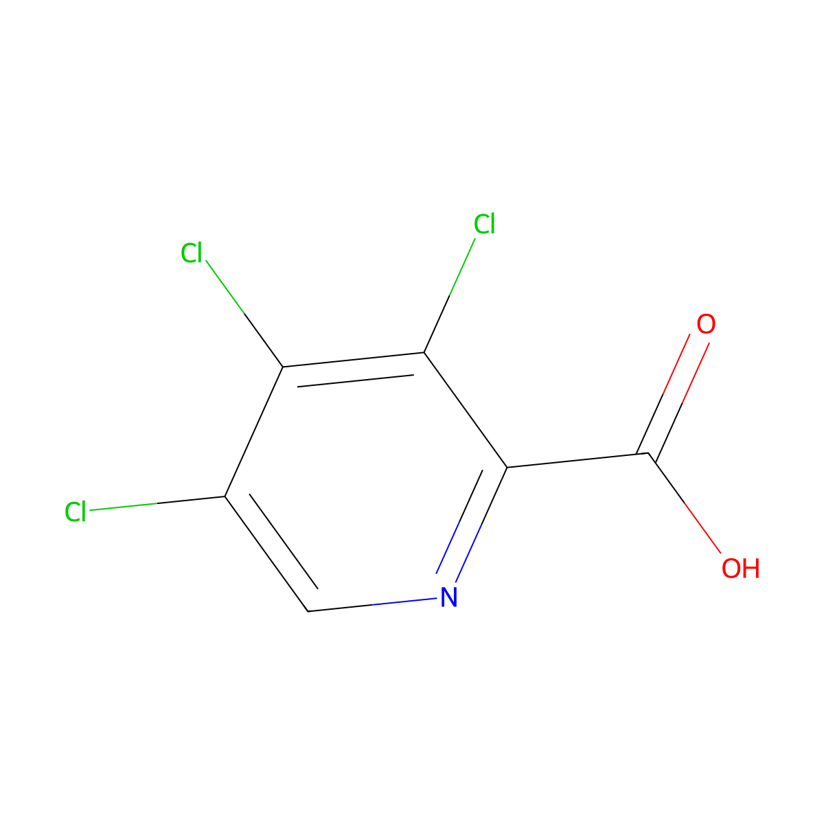 3,4,5-Trichloropyridine-2-carboxylic acid molecular structure, CAS 5439-04-3