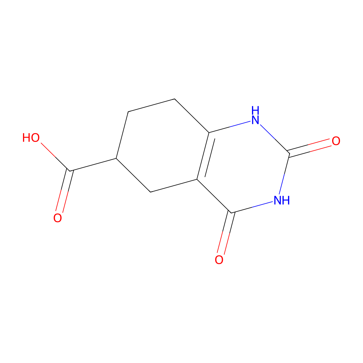 2,4-Dihydroxy-5,6,7,8-tetrahydroquinazoline-6-carboxylic acid molecular structure, CAS 5439-88-3