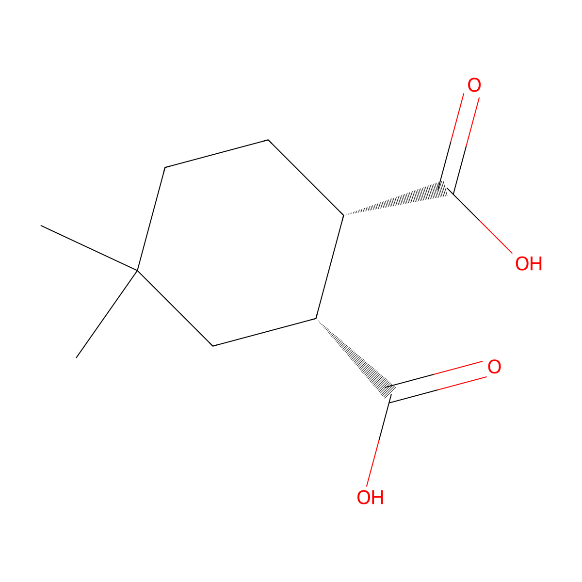 rac-(1R,2S)-4,4-dimethylcyclohexane-1,2-dicarboxylic acid molecular structure, CAS 54391-21-8