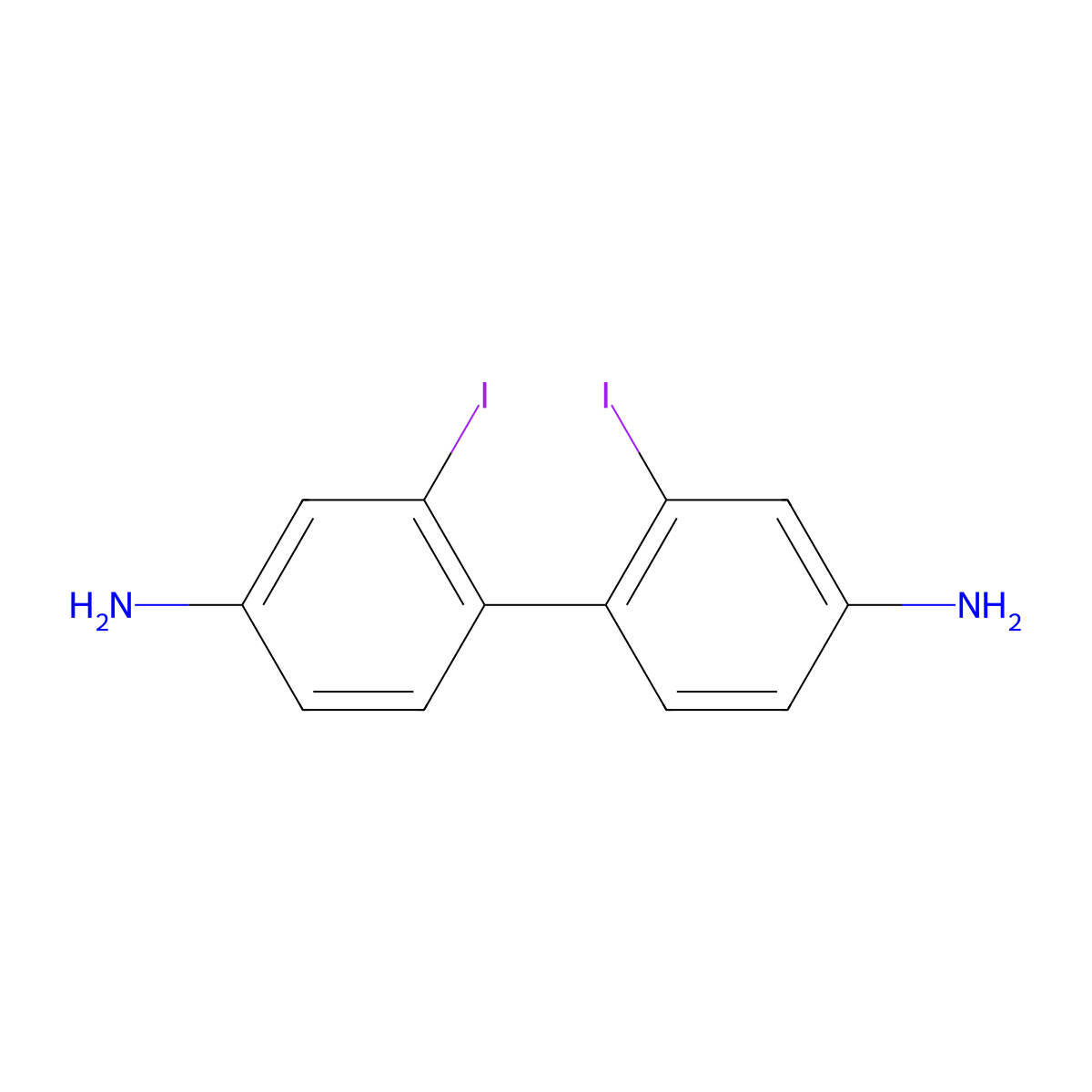 2,2'-Diiodo-4,4'-diaminobiphenyl molecular structure, CAS 54391-31-0