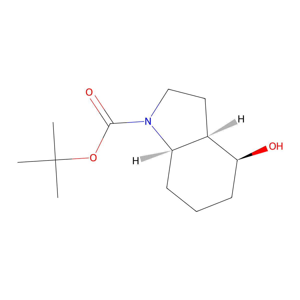 tert-Butyl (3aR,4S,7aR)-4-hydroxyoctahydro-1H-indole-1-carboxylate molecular structure, CAS 543910-19-6