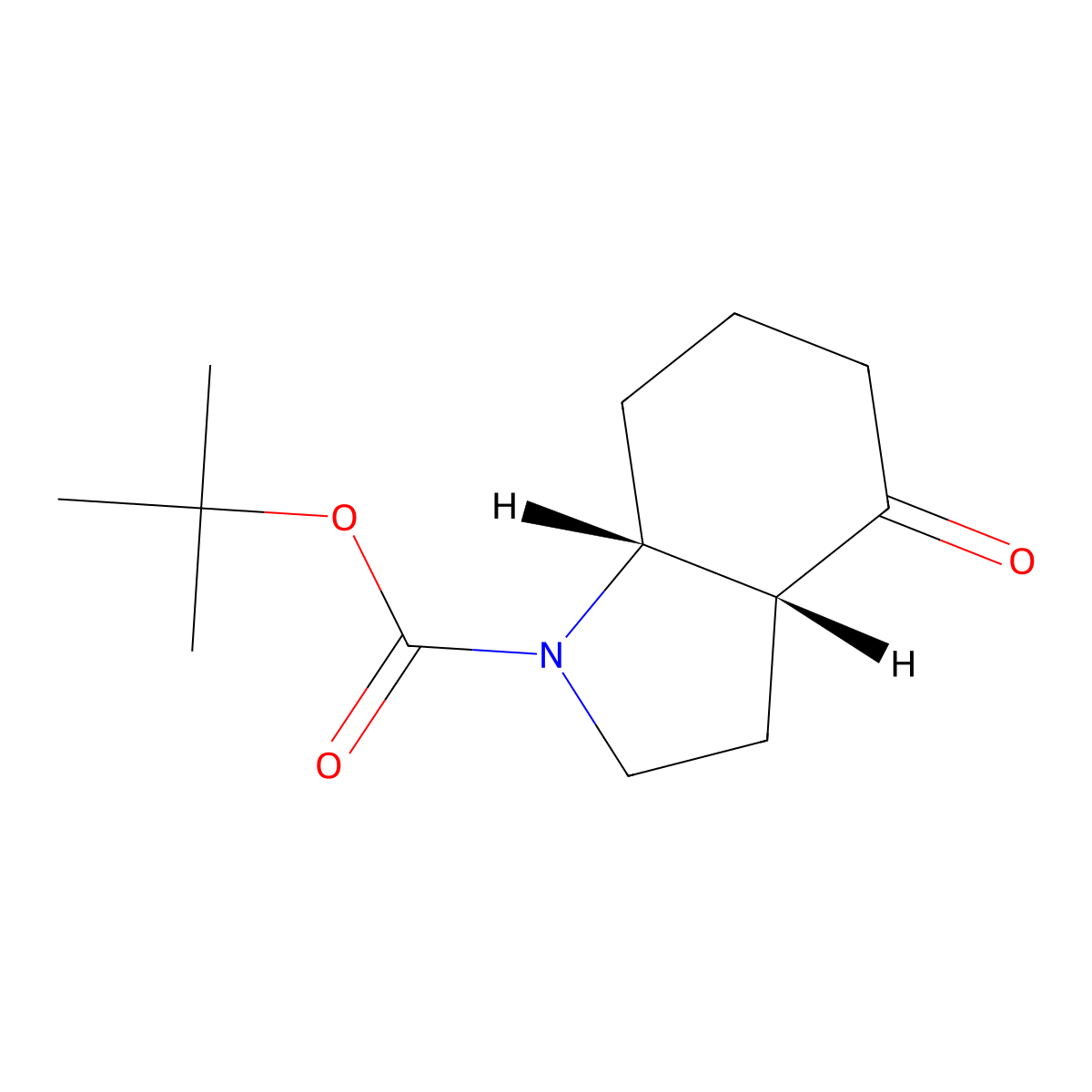 (3aR,7aR)-tert-butyl 4-oxooctahydro-1H-indole-1-carboxylate molecular structure, CAS 543910-25-4