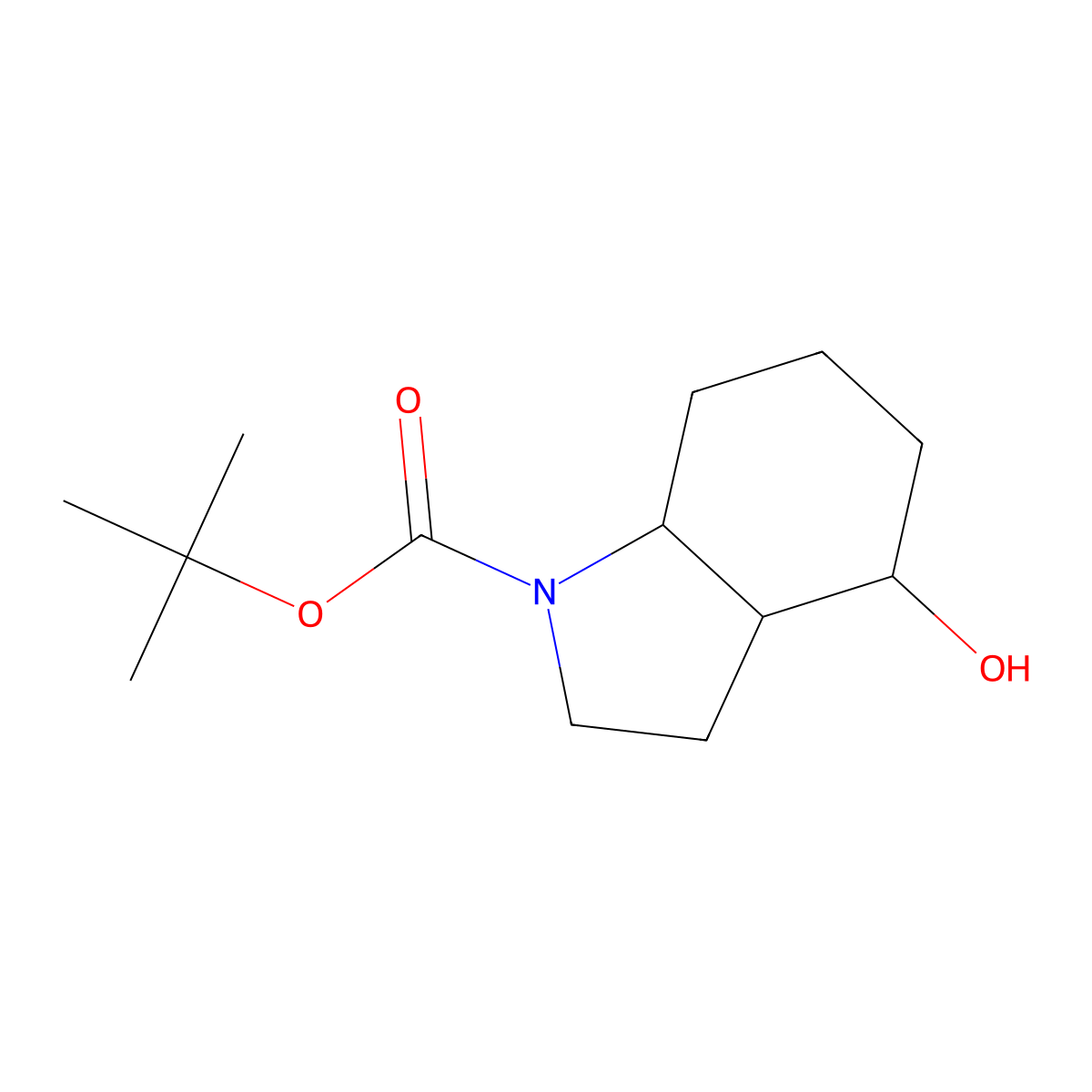tert-Butyl 4-hydroxyoctahydro-1H-indole-1-carboxylate molecular structure, CAS 543910-49-2